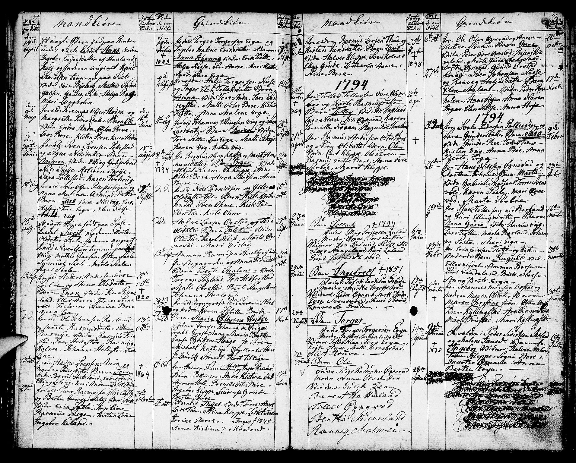 Klepp sokneprestkontor, AV/SAST-A-101803/001/3/30BA/L0001: Parish register (official) no. A 1, 1793-1819, p. 22-23