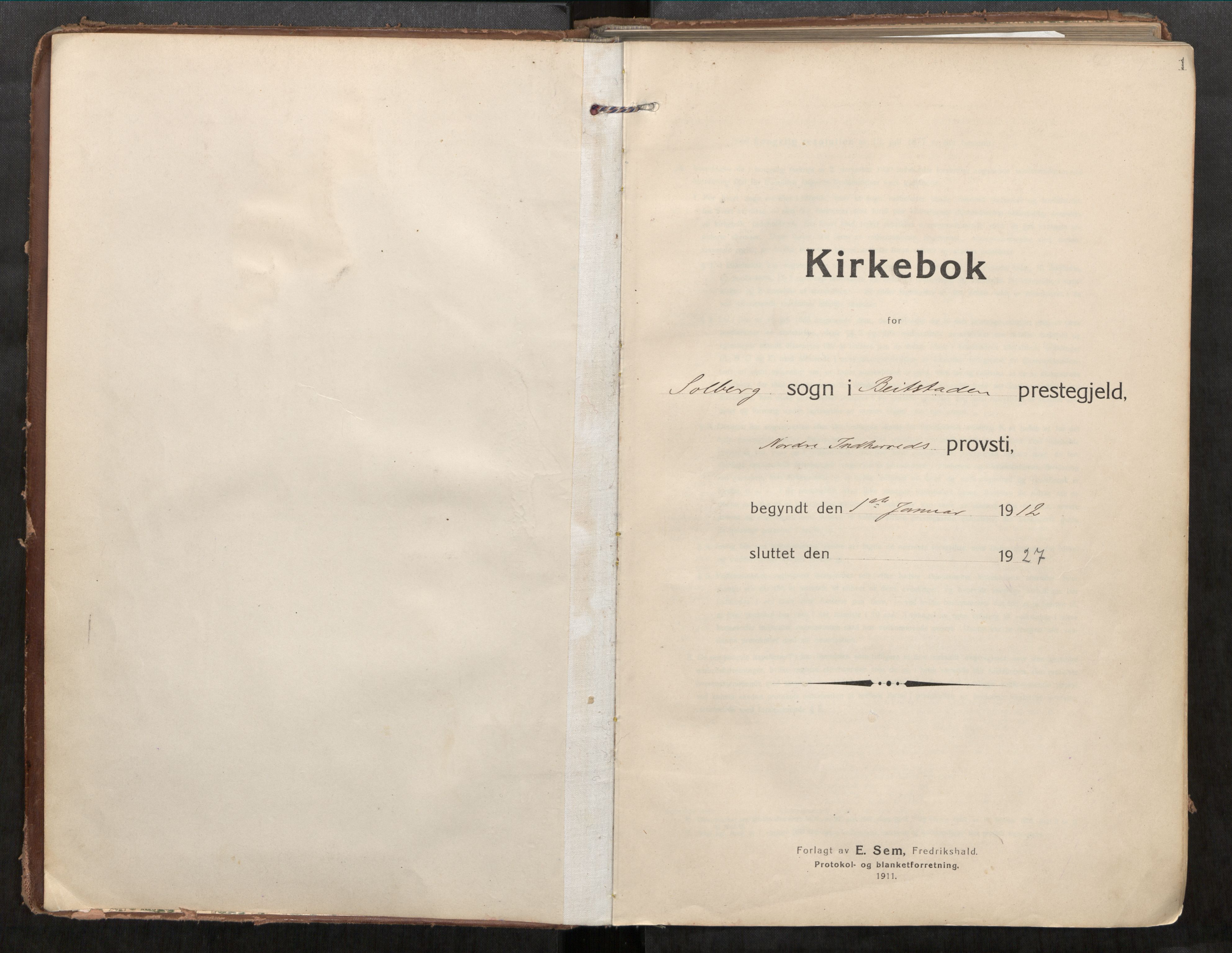 Beitstad sokneprestkontor, AV/SAT-A-1162/I/I1/I1a/L0001: Parish register (official) no. 1, 1912-1927, p. 1