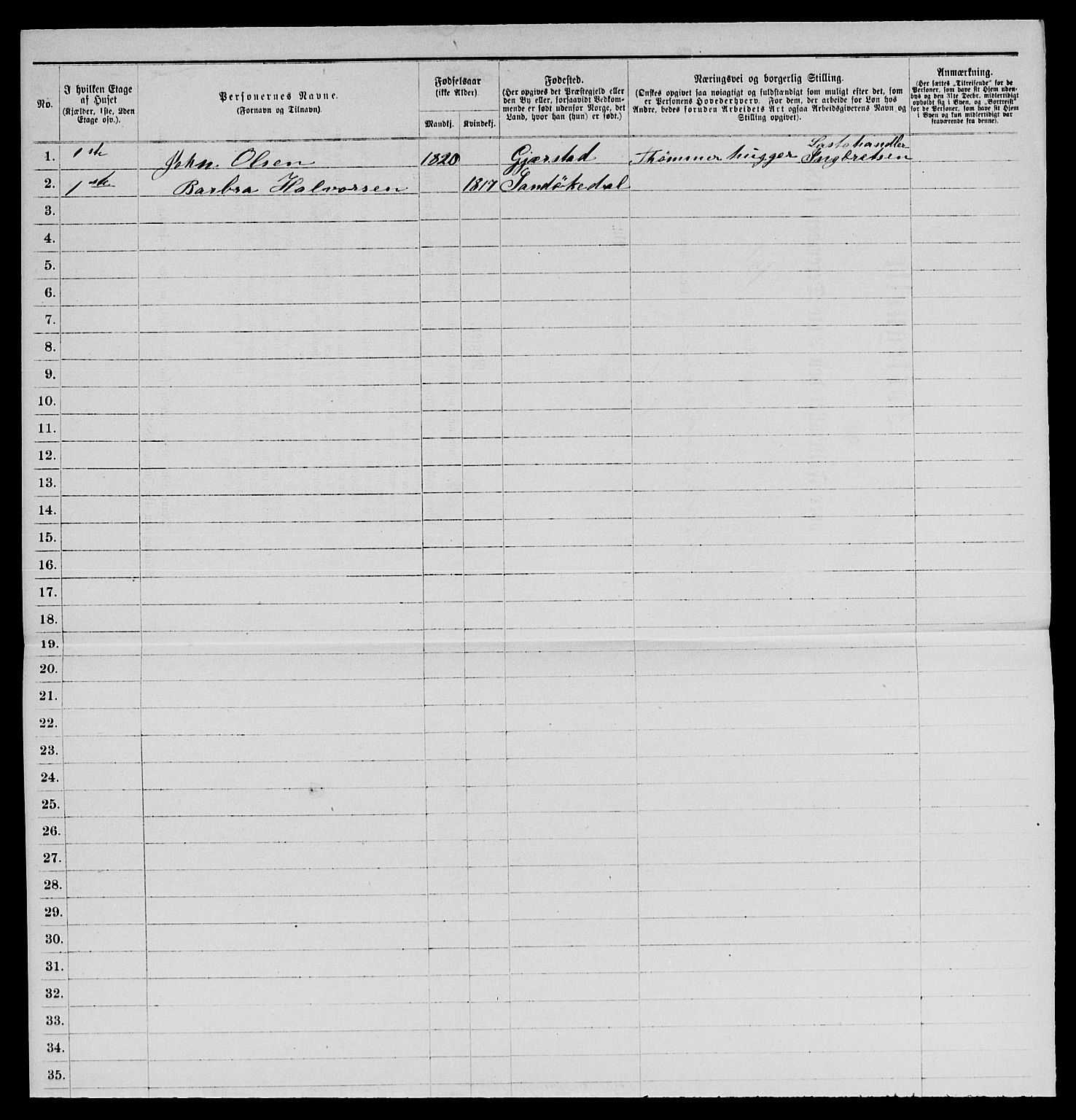 SAKO, 1885 census for 0801 Kragerø, 1885, p. 394