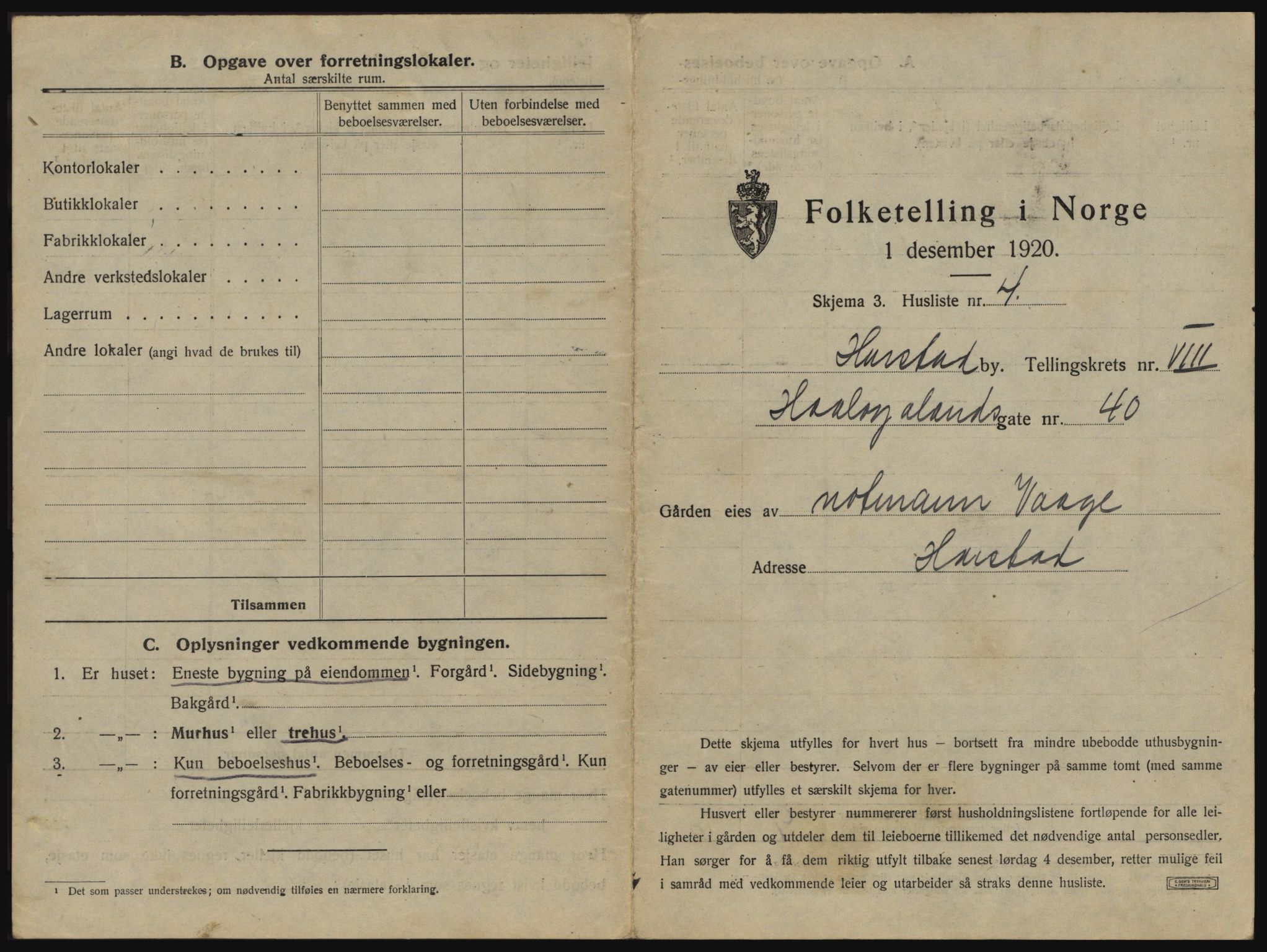 SATØ, 1920 census for Harstad, 1920, p. 771