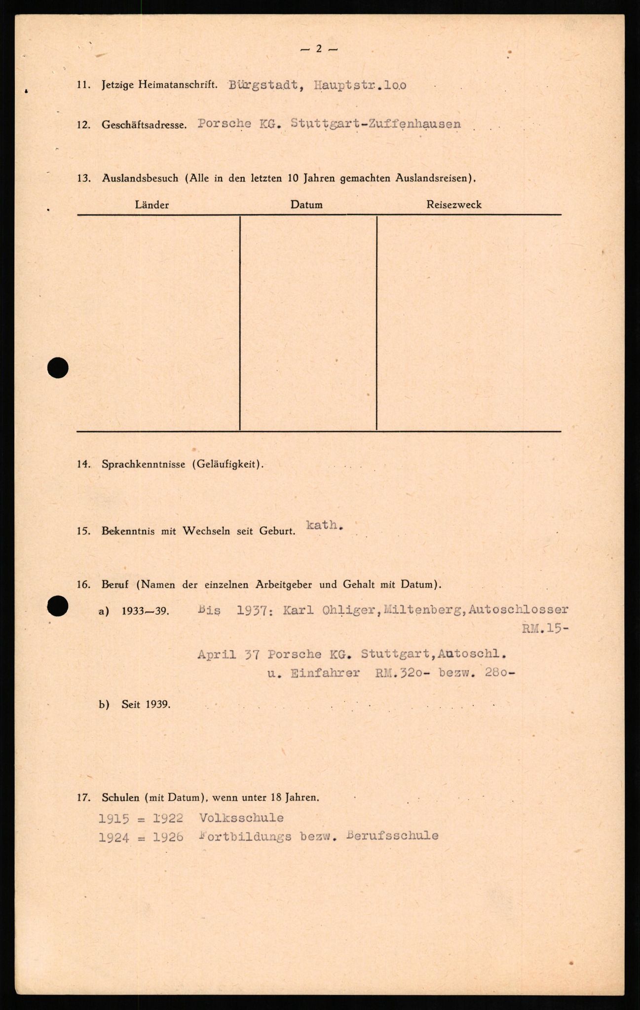 Forsvaret, Forsvarets overkommando II, AV/RA-RAFA-3915/D/Db/L0013: CI Questionaires. Tyske okkupasjonsstyrker i Norge. Tyskere., 1945-1946, p. 373