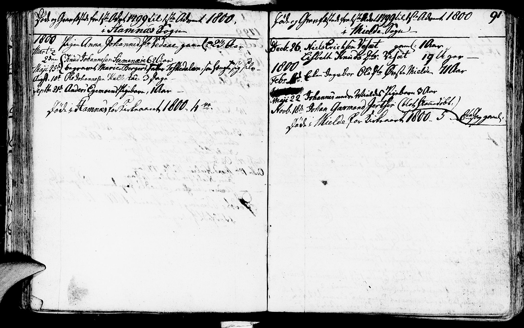 Haus sokneprestembete, AV/SAB-A-75601/H/Haa: Parish register (official) no. A 11, 1796-1816, p. 91