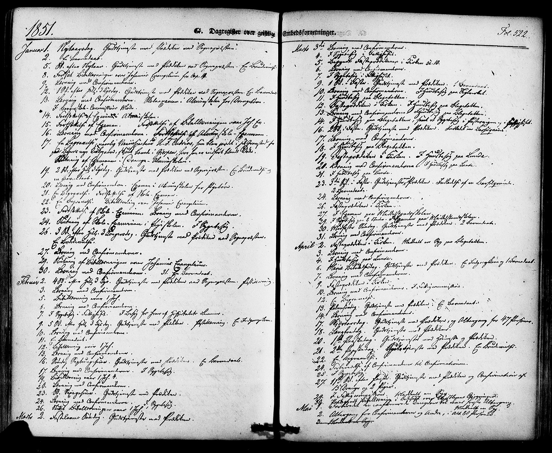 Skien kirkebøker, SAKO/A-302/F/Fa/L0006a: Parish register (official) no. 6A, 1843-1856, p. 522
