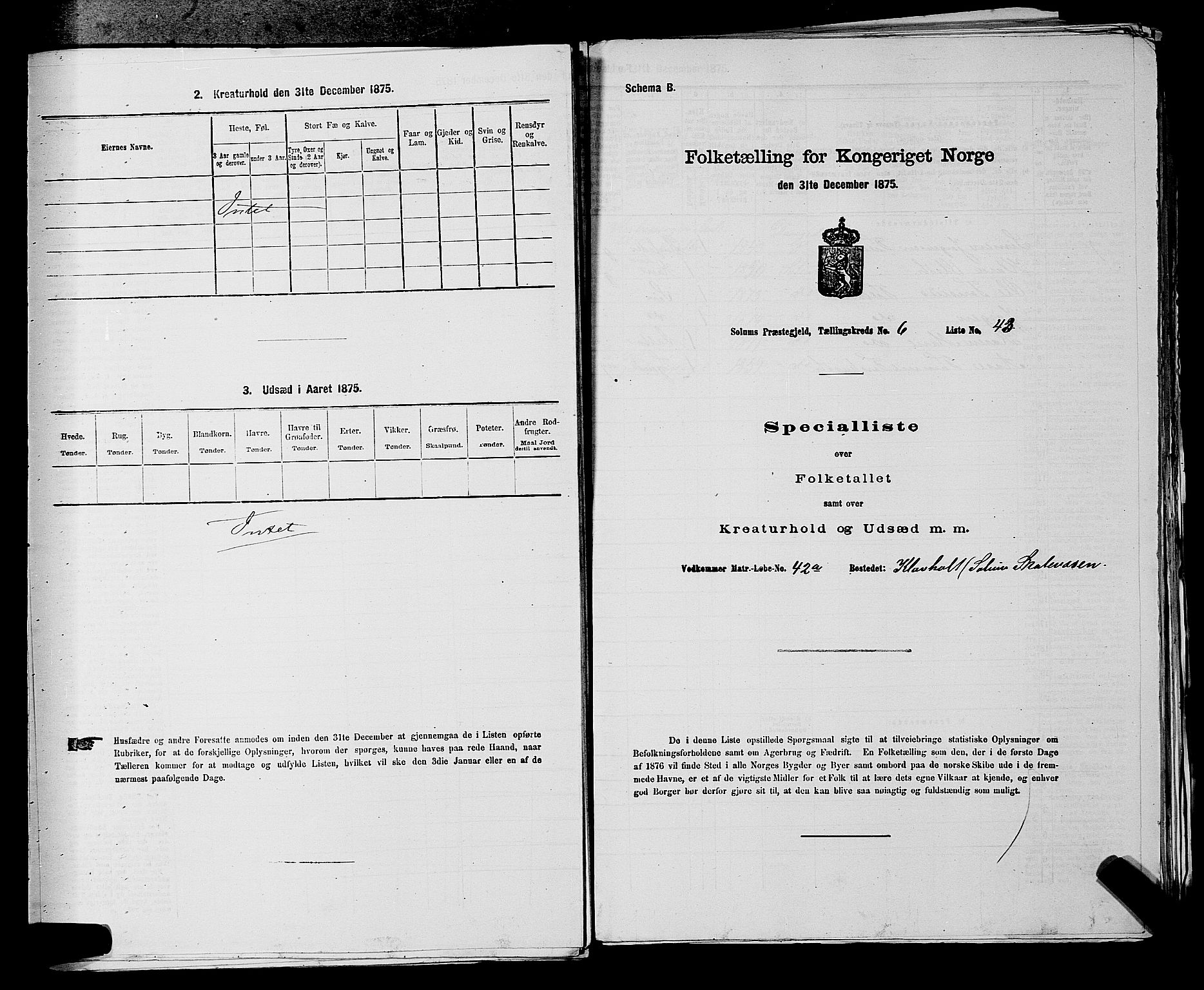 SAKO, 1875 census for 0818P Solum, 1875, p. 1076