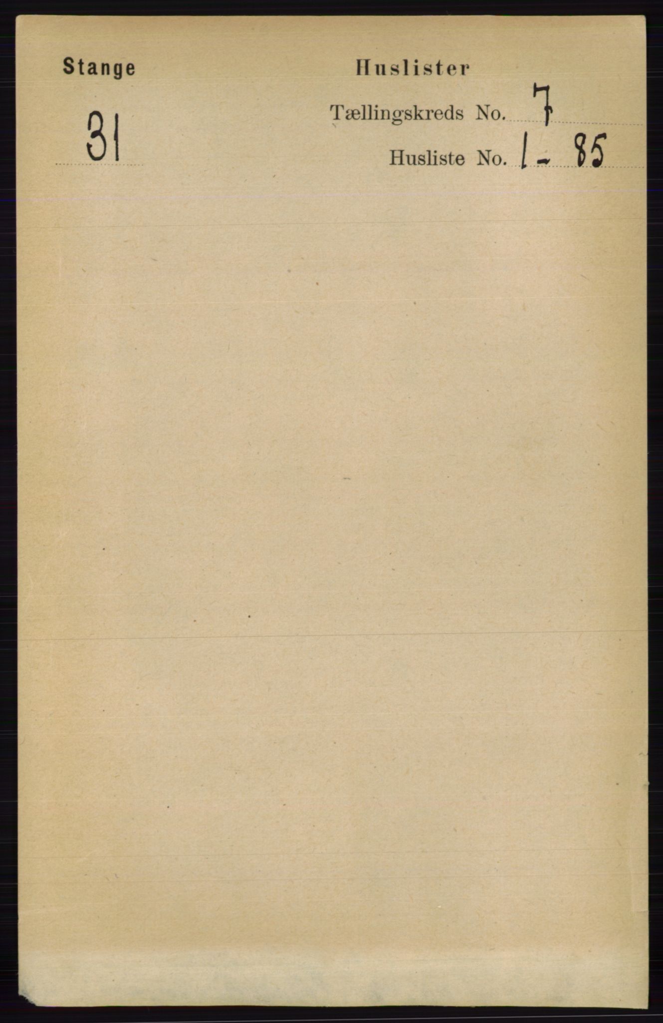 RA, 1891 census for 0417 Stange, 1891, p. 4676