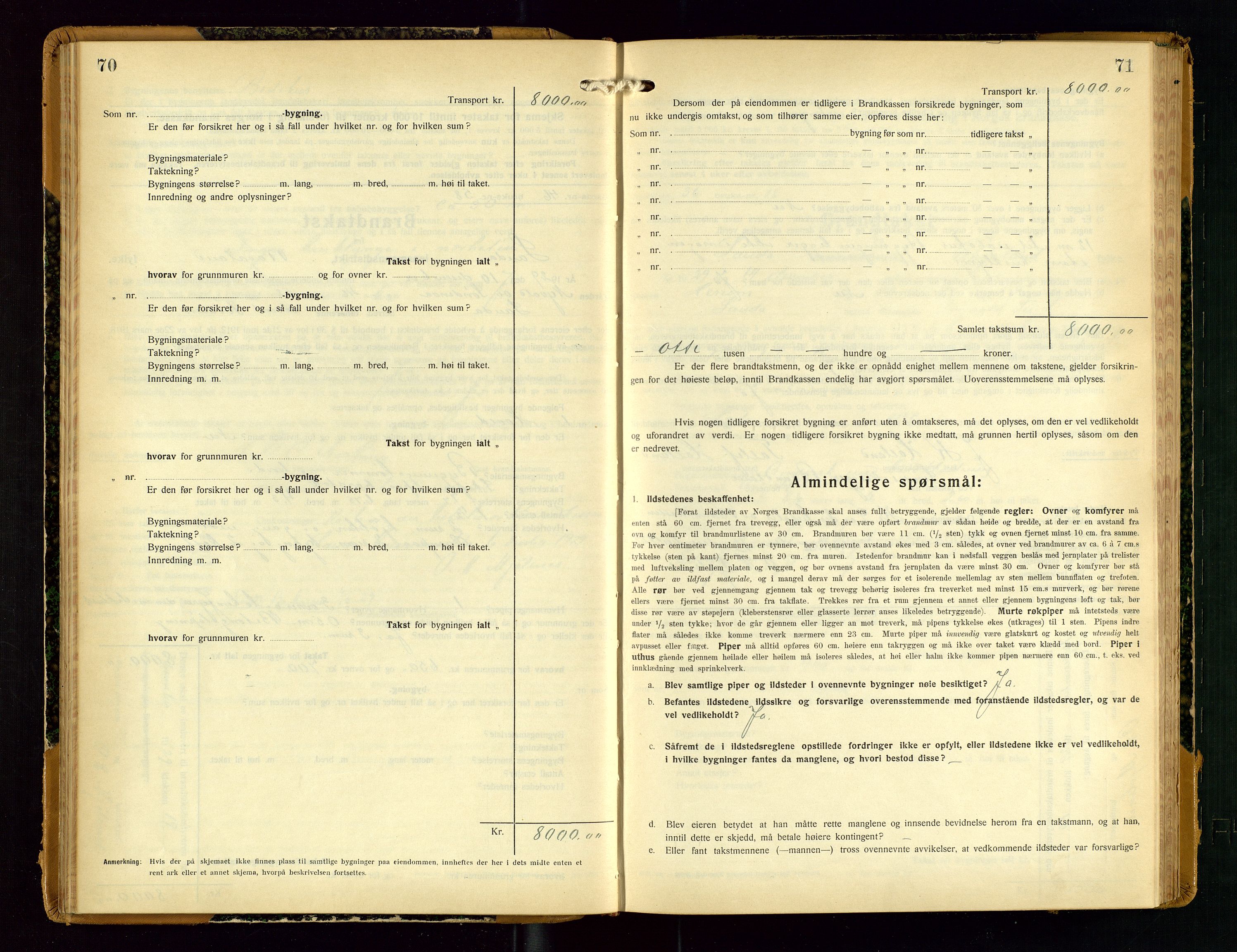 Sauda lensmannskontor, AV/SAST-A-100177/Gob/L0003: Branntakstprotokoll - skjematakst, 1928-1936, p. 70-71