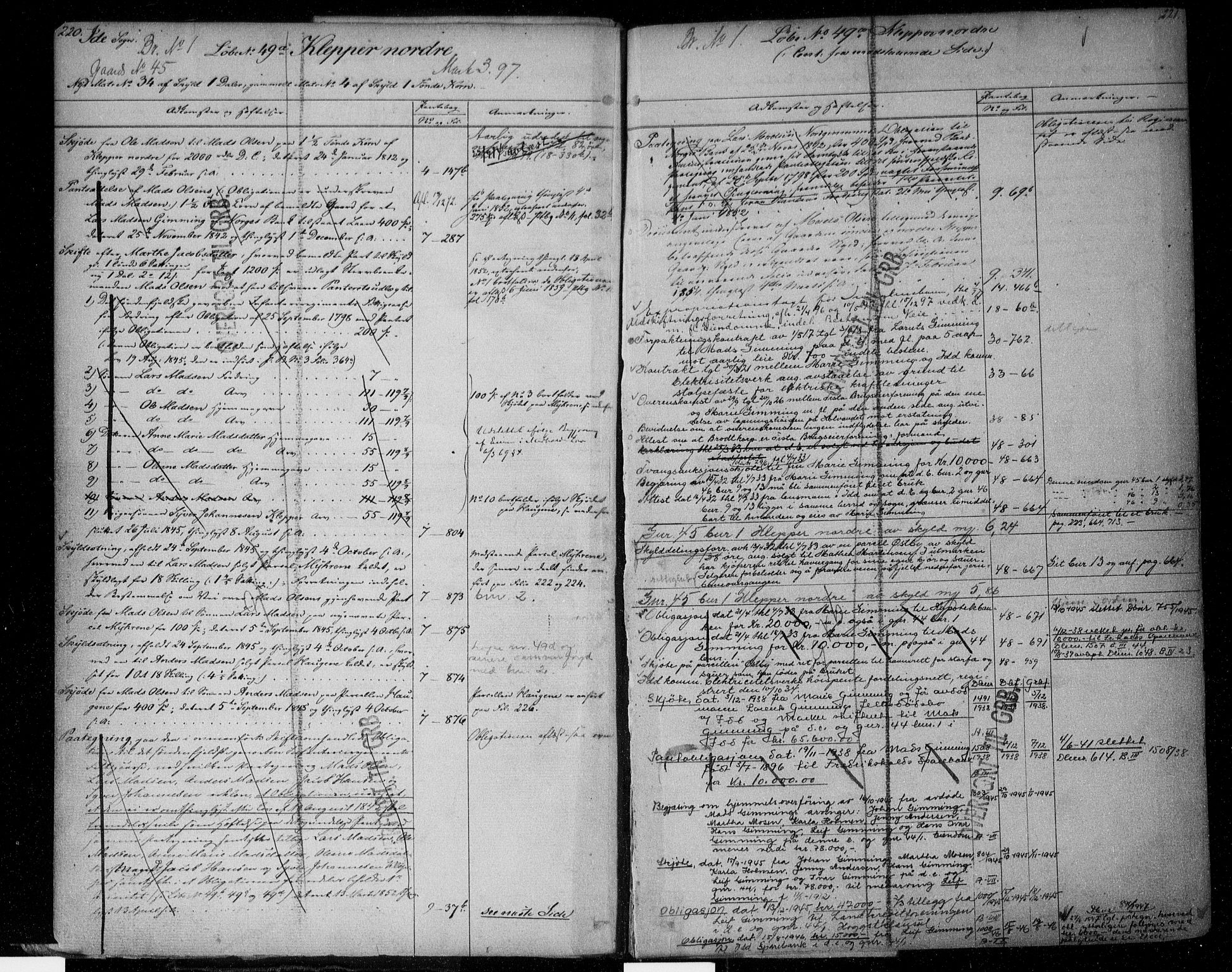 Idd og Marker sorenskriveri, SAO/A-10283/G/Ga/Gac/L0001: Mortgage register no. II 1, 1848-1950, p. 220-221