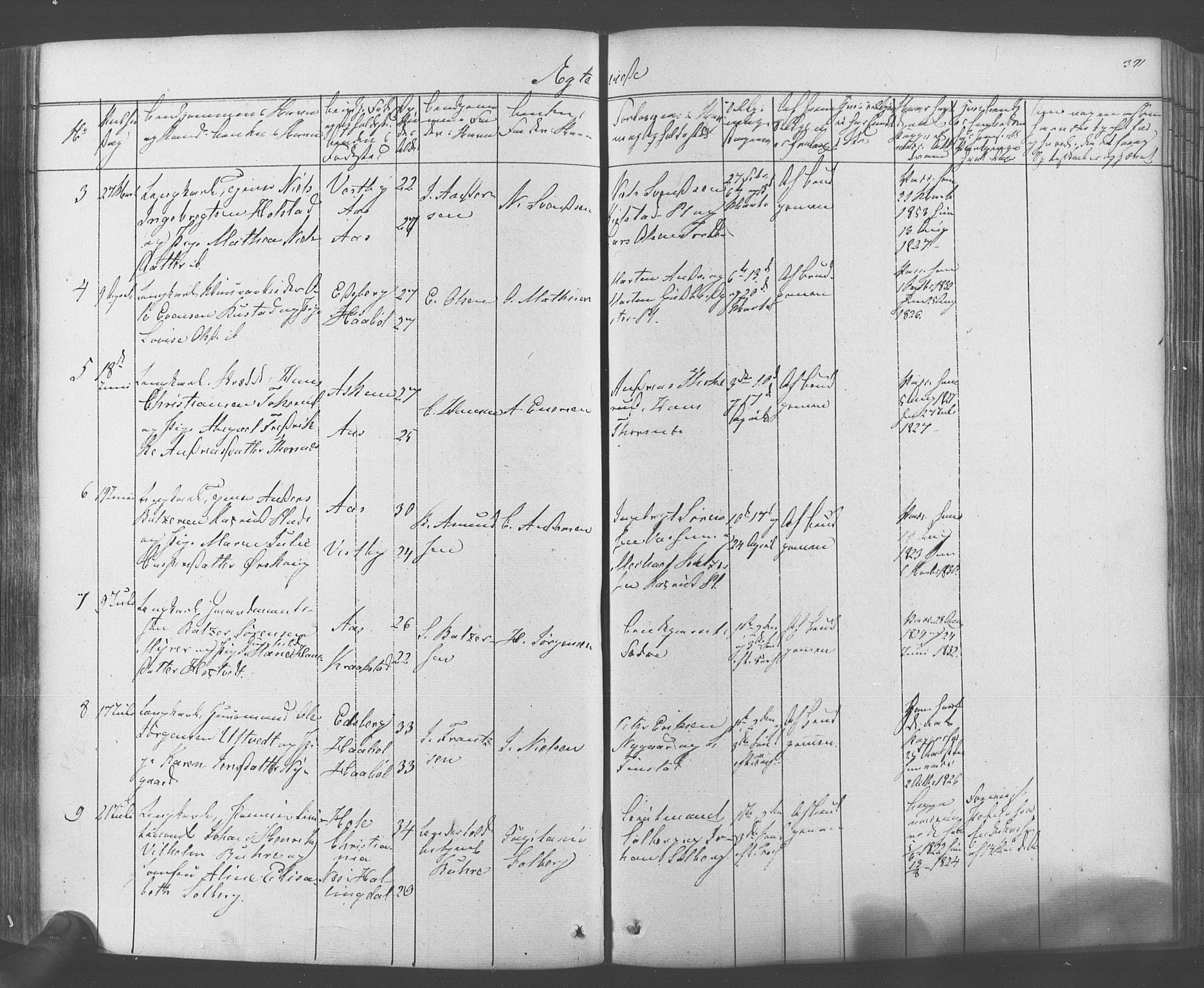 Ås prestekontor Kirkebøker, AV/SAO-A-10894/F/Fa/L0006: Parish register (official) no. I 6, 1841-1853, p. 370-371