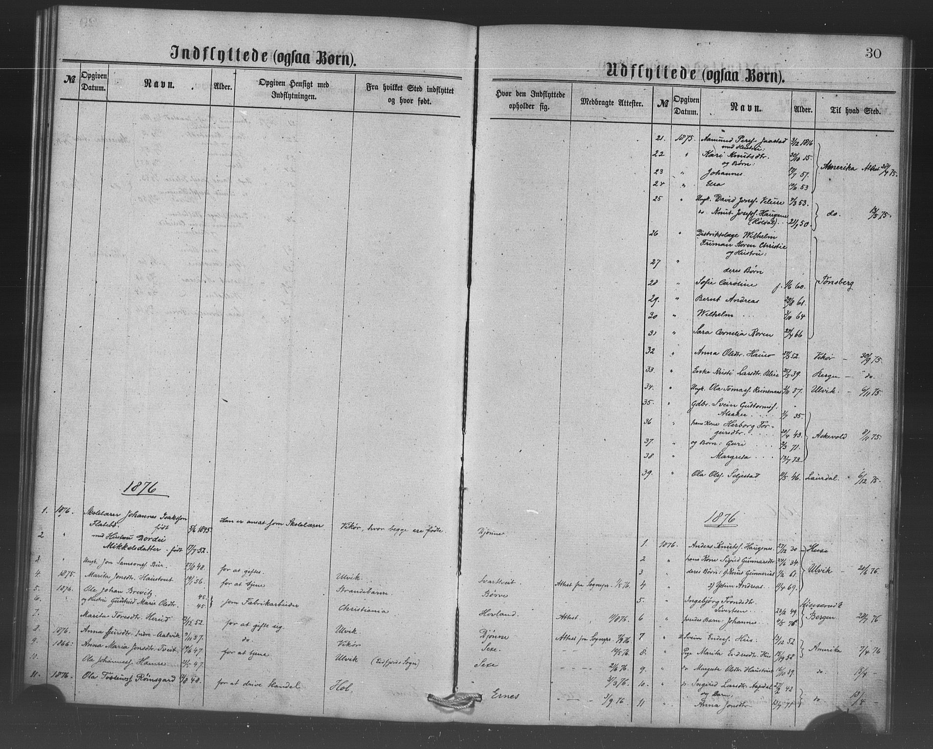 Ullensvang sokneprestembete, SAB/A-78701/H/Haa: Parish register (official) no. A 16, 1867-1882, p. 30