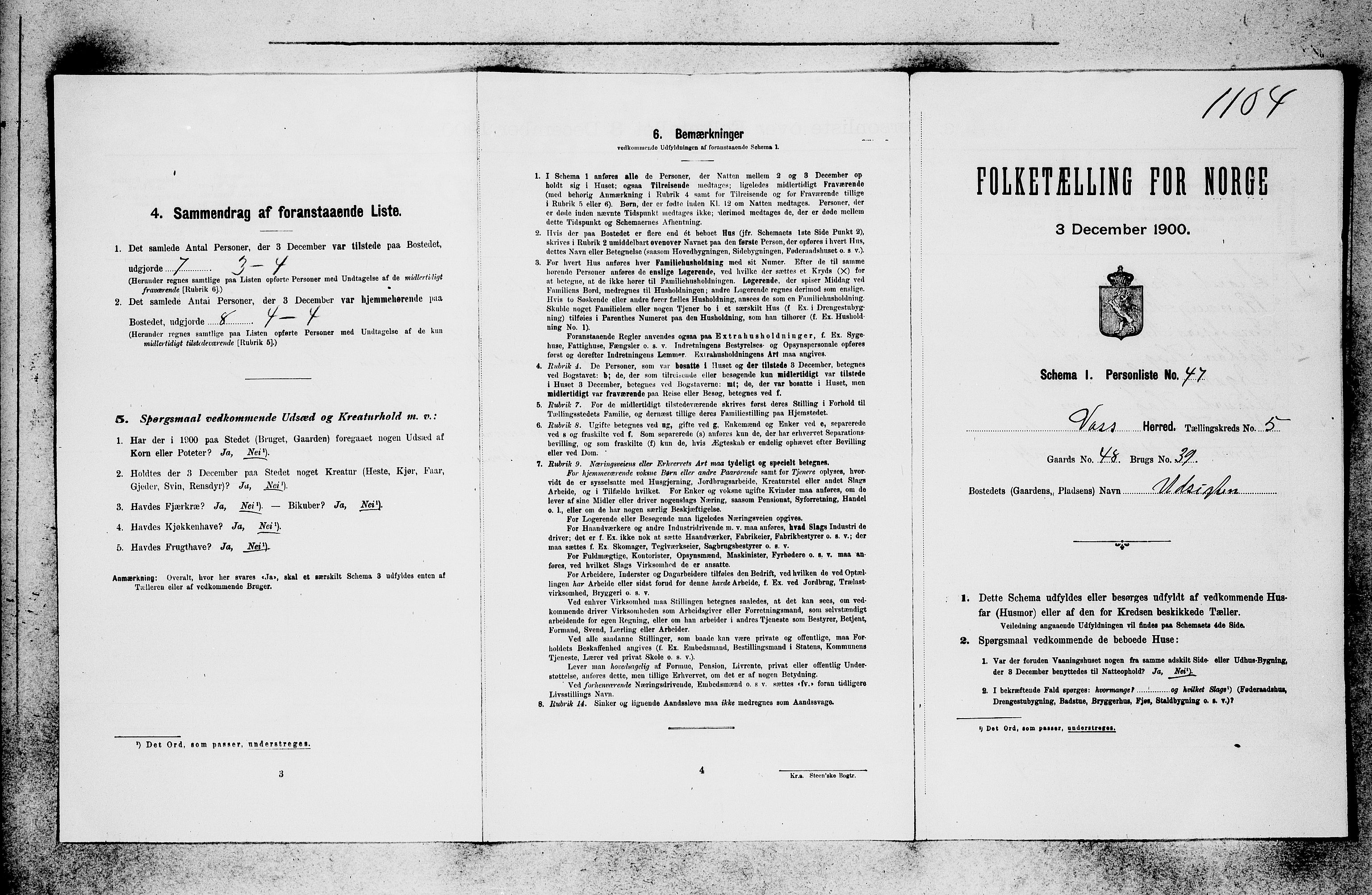 SAB, 1900 census for Voss, 1900, p. 762