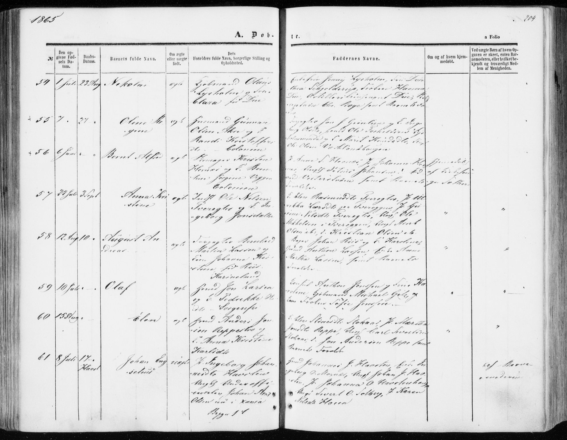 Ministerialprotokoller, klokkerbøker og fødselsregistre - Sør-Trøndelag, AV/SAT-A-1456/606/L0292: Parish register (official) no. 606A07, 1856-1865, p. 204