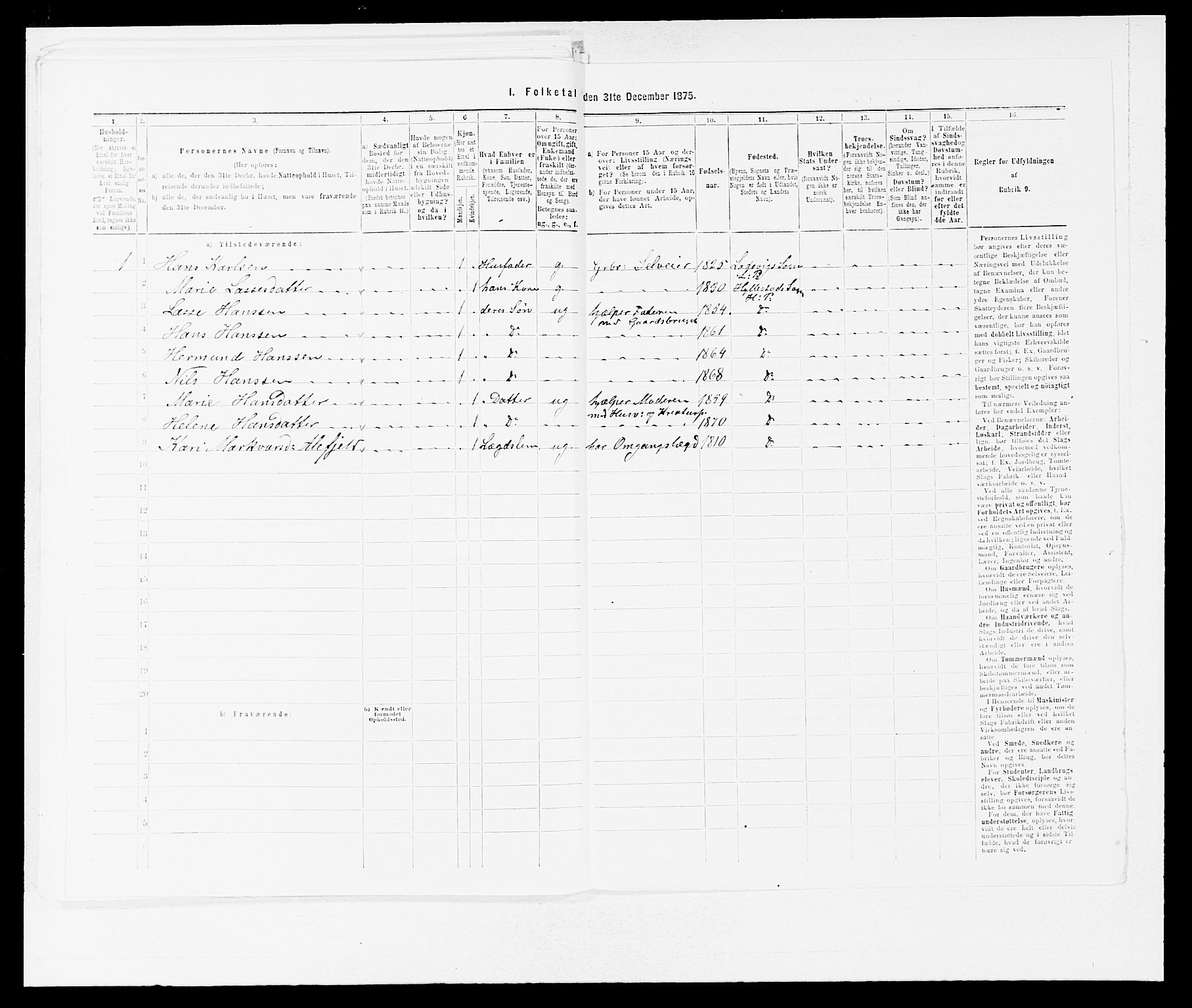 SAB, 1875 census for 1413P Hyllestad, 1875, p. 473