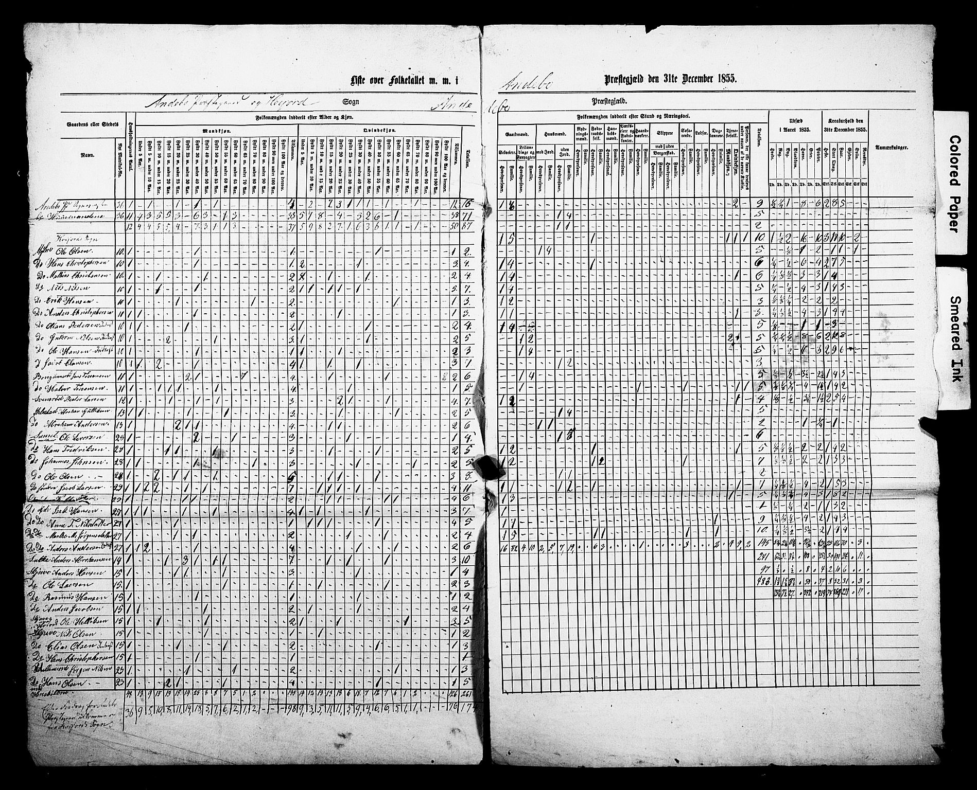 , Census 1855 for Andebu, 1855, p. 11