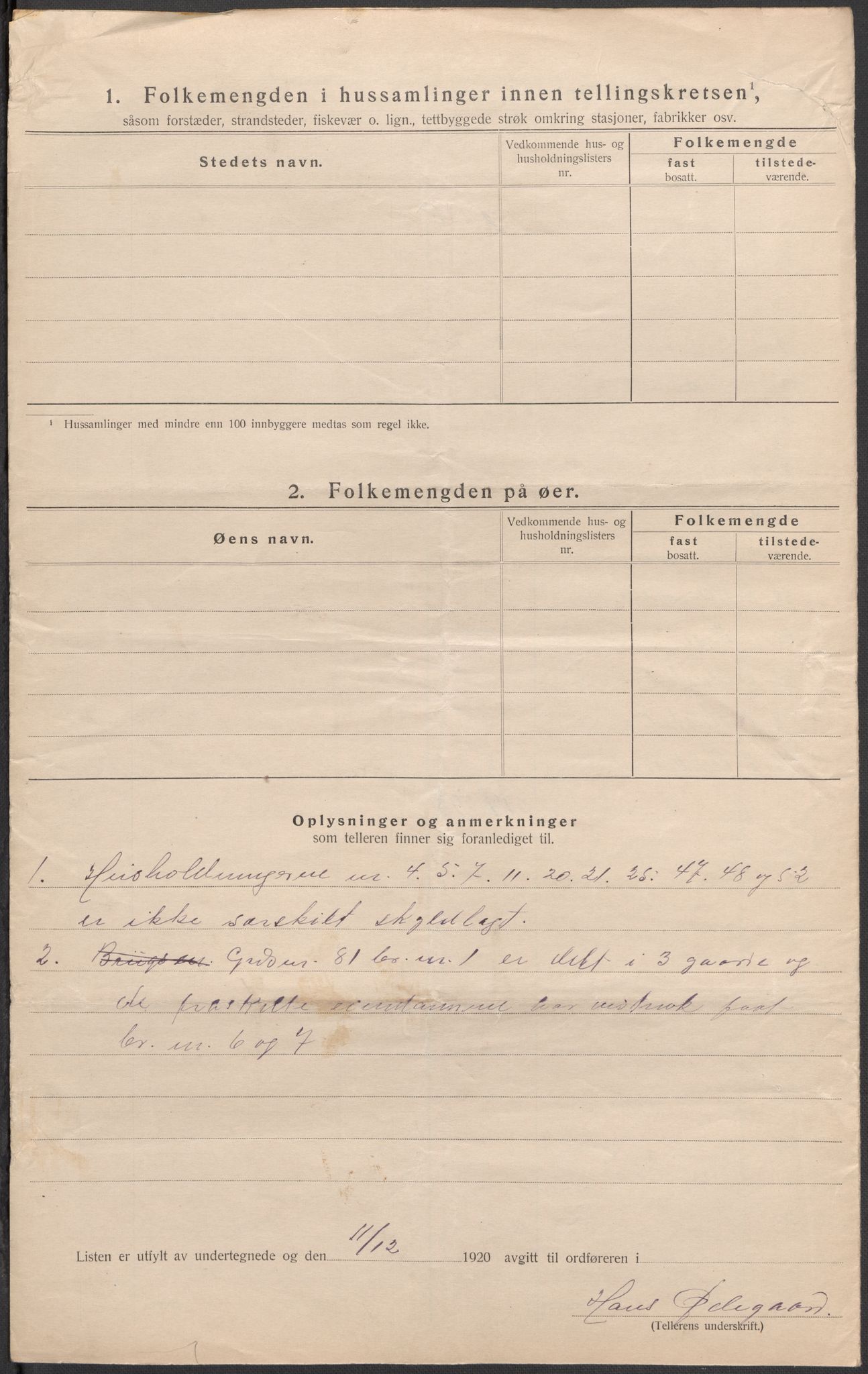 SAKO, 1920 census for Hemsedal, 1920, p. 22