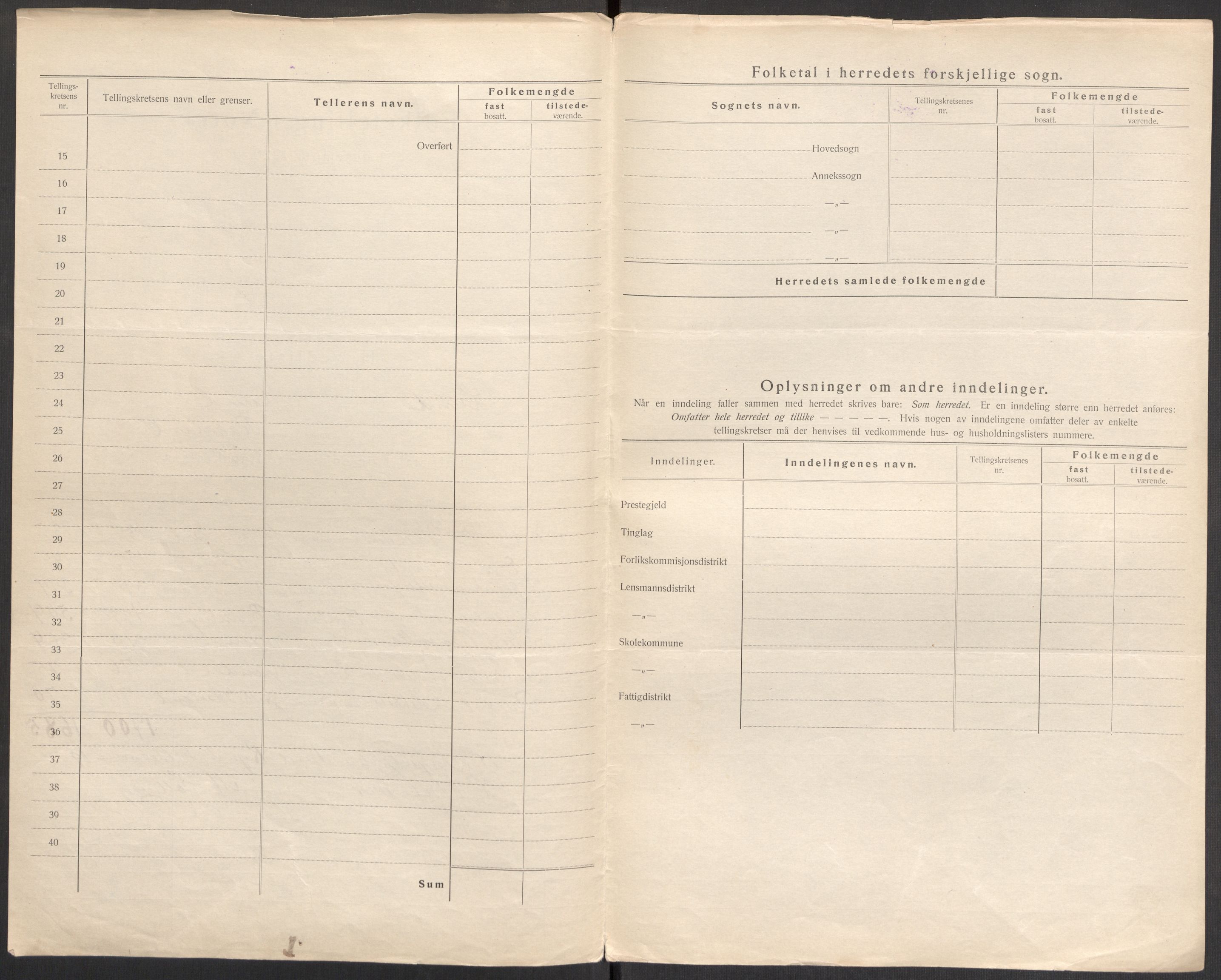 SAST, 1920 census for Lund, 1920, p. 13