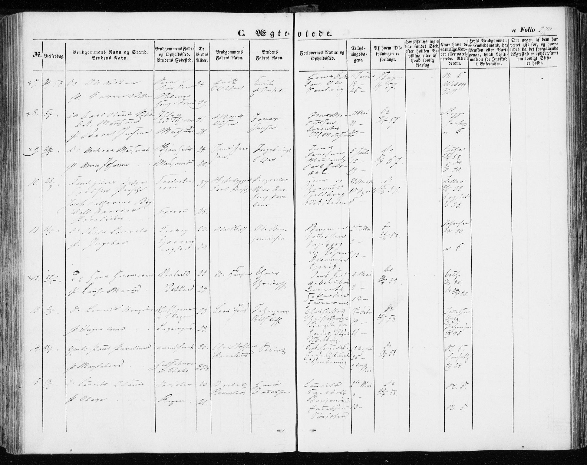 Ministerialprotokoller, klokkerbøker og fødselsregistre - Sør-Trøndelag, AV/SAT-A-1456/634/L0530: Parish register (official) no. 634A06, 1852-1860, p. 279