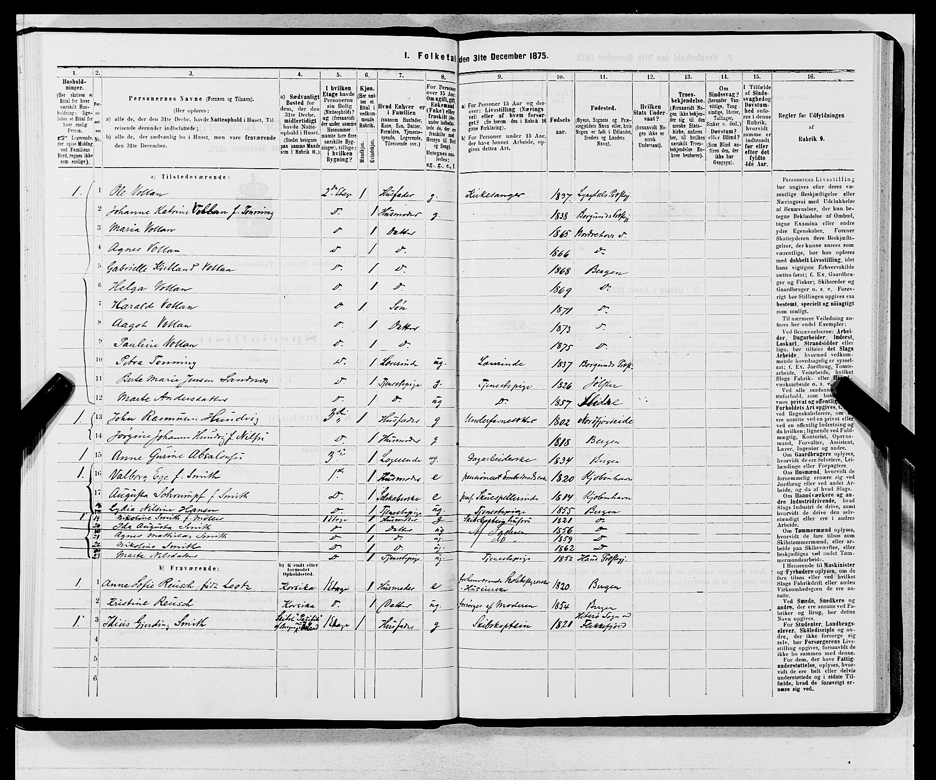 SAB, 1875 census for 1301 Bergen, 1875, p. 3665