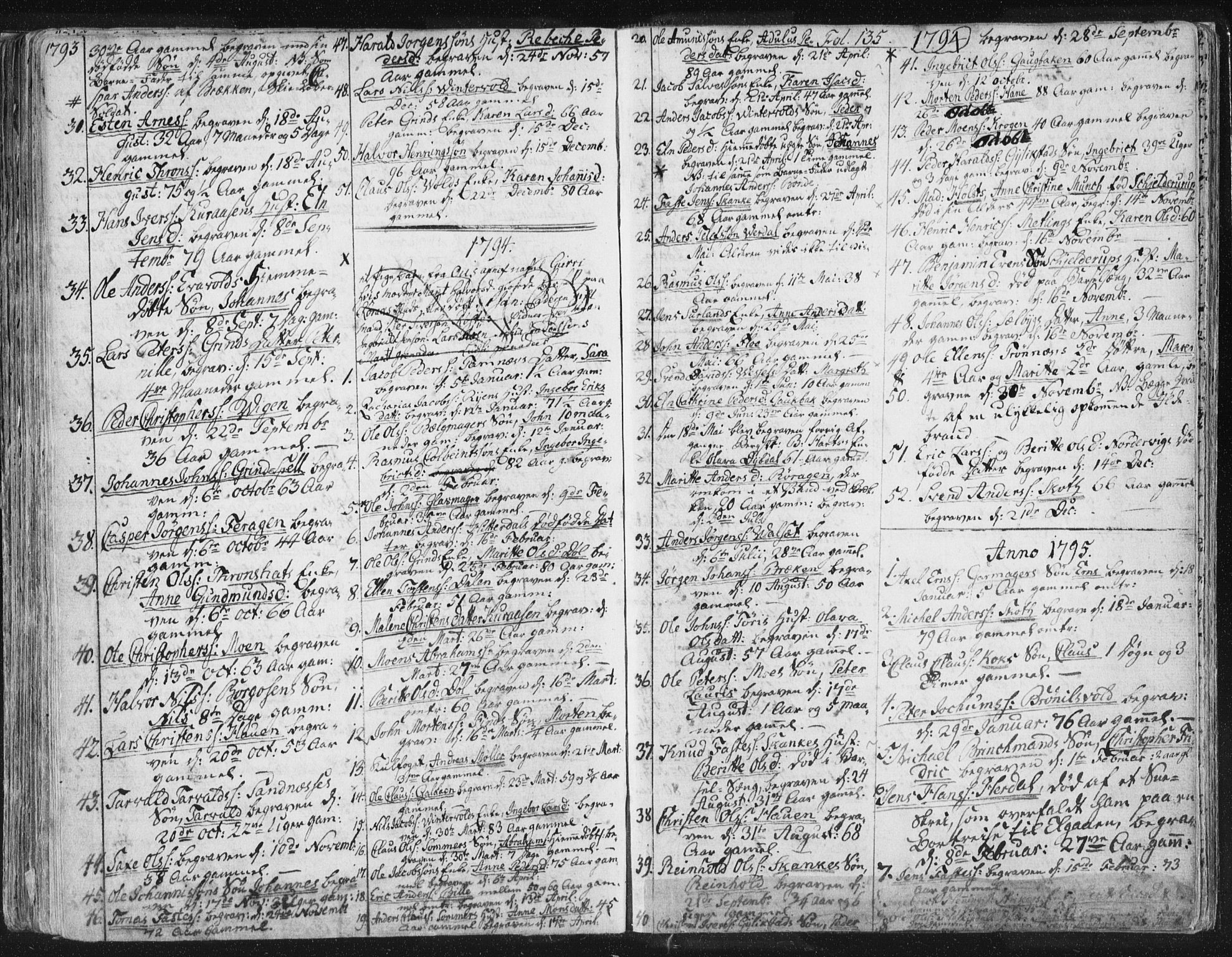 Ministerialprotokoller, klokkerbøker og fødselsregistre - Sør-Trøndelag, SAT/A-1456/681/L0926: Parish register (official) no. 681A04, 1767-1797, p. 135
