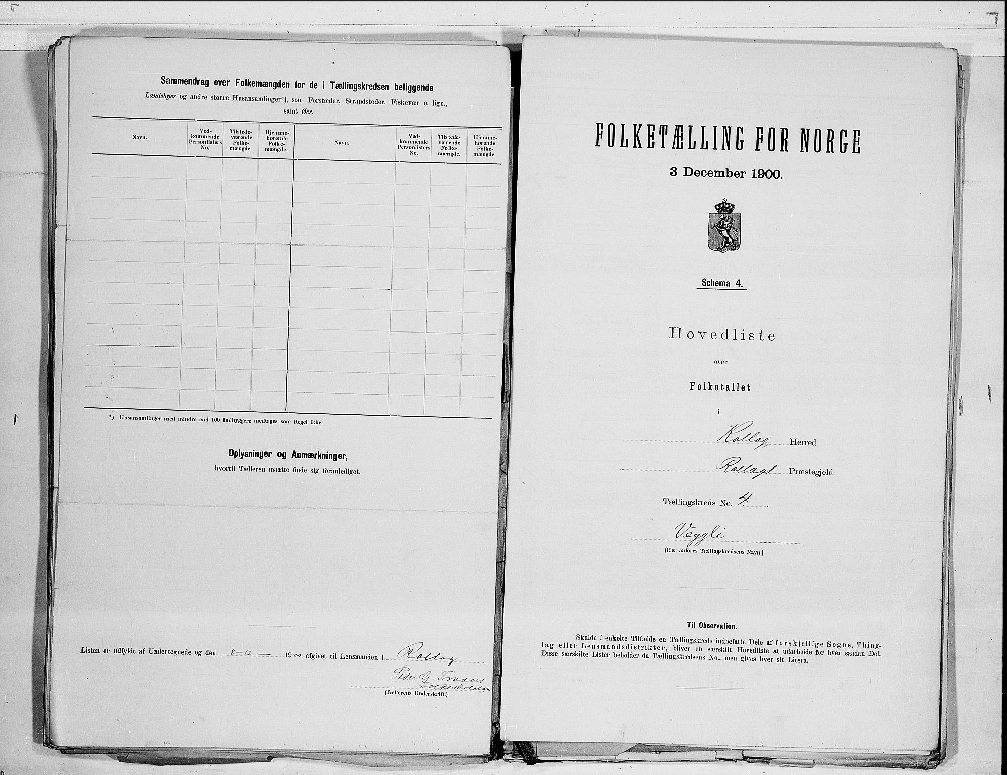 RA, 1900 census for Rollag, 1900, p. 12