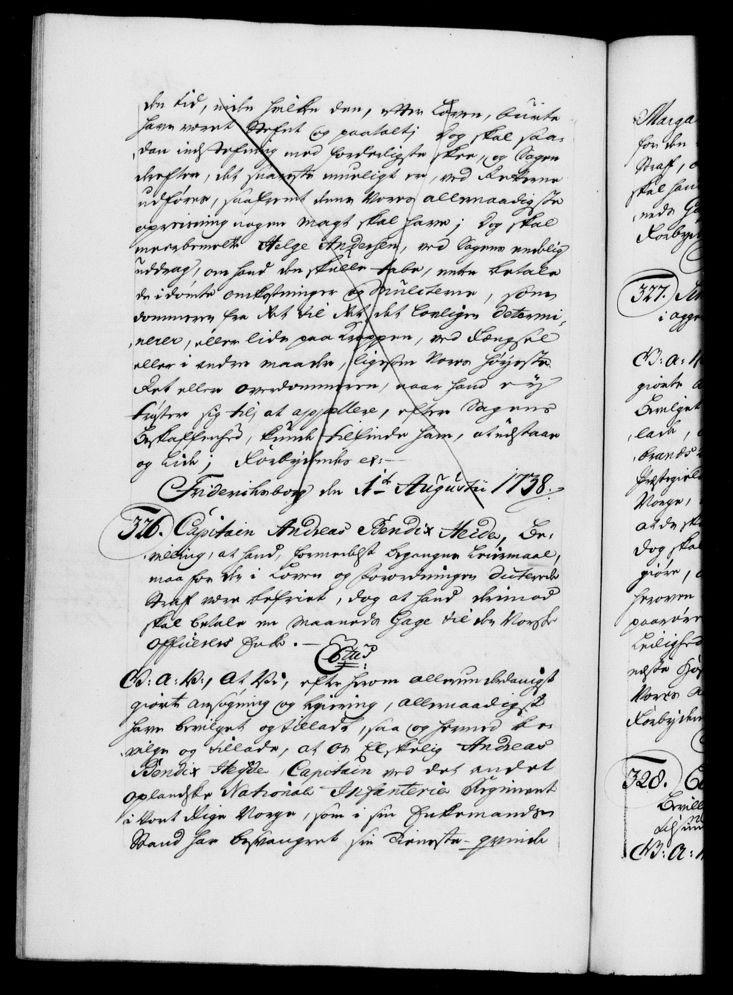 Danske Kanselli 1572-1799, AV/RA-EA-3023/F/Fc/Fca/Fcaa/L0030: Norske registre, 1737-1738, p. 439b