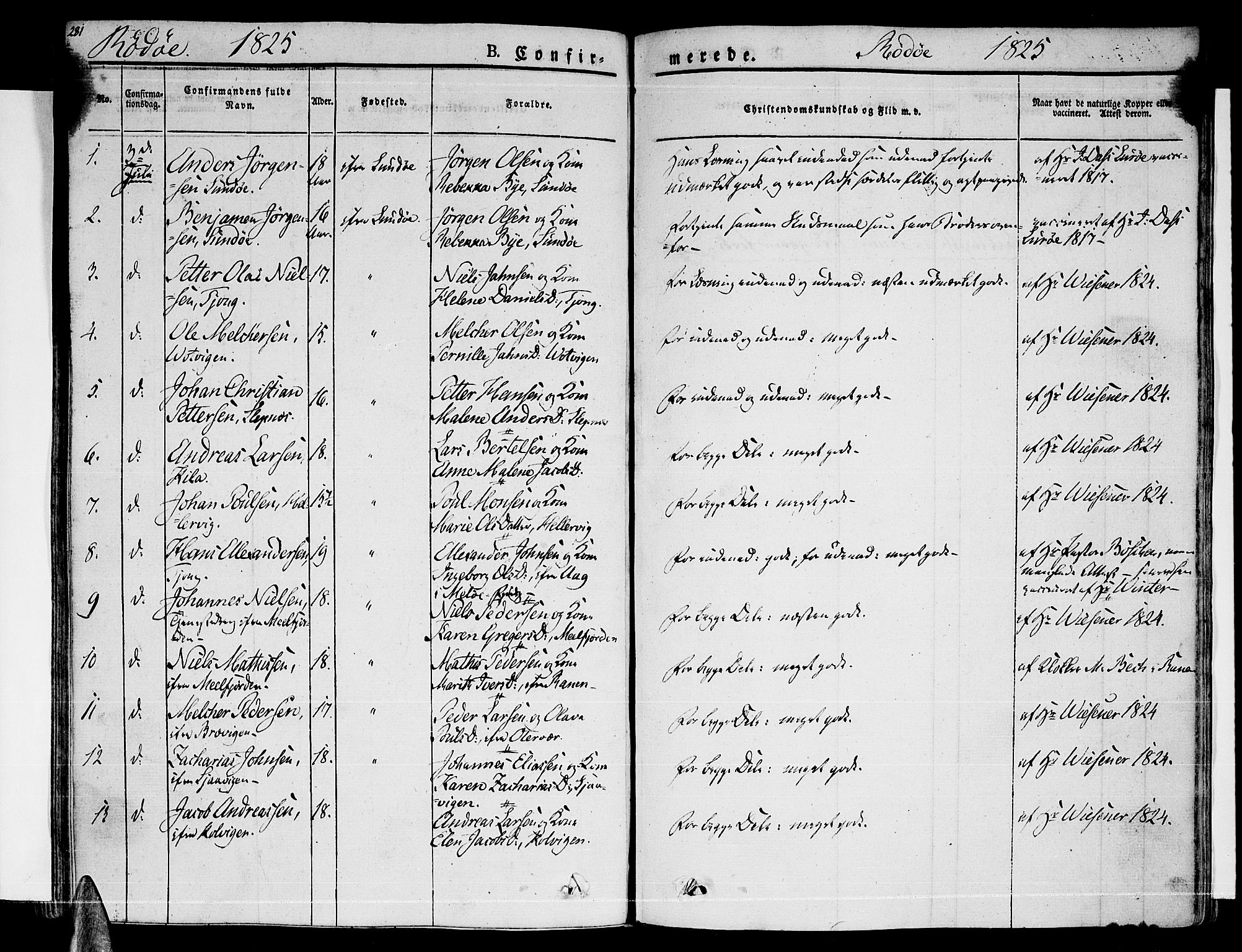 Ministerialprotokoller, klokkerbøker og fødselsregistre - Nordland, SAT/A-1459/841/L0598: Parish register (official) no. 841A06 /1, 1825-1844, p. 281