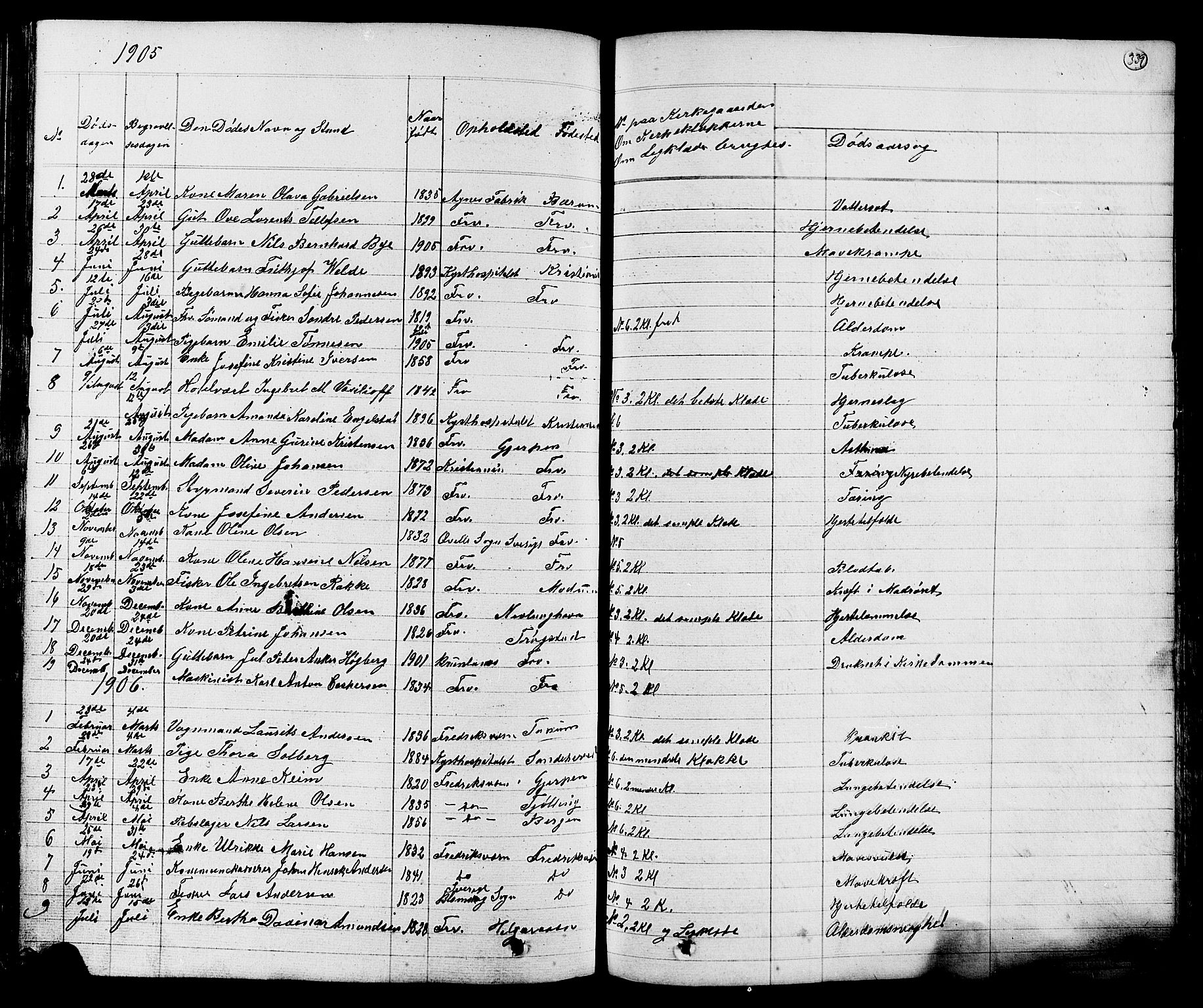 Stavern kirkebøker, AV/SAKO-A-318/G/Ga/L0002: Parish register (copy) no. 2, 1839-1909, p. 339