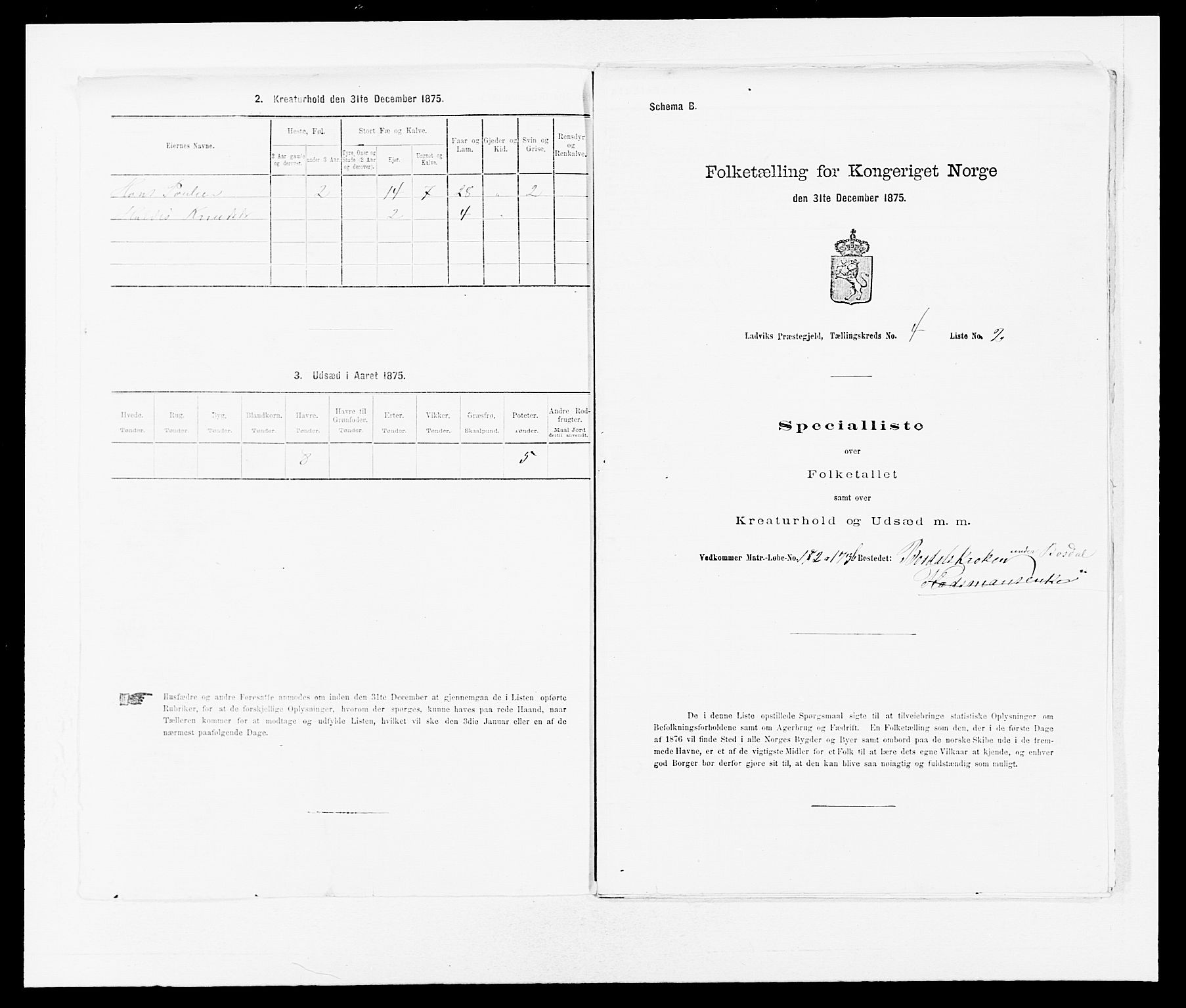 SAB, 1875 census for 1415P Lavik, 1875, p. 286