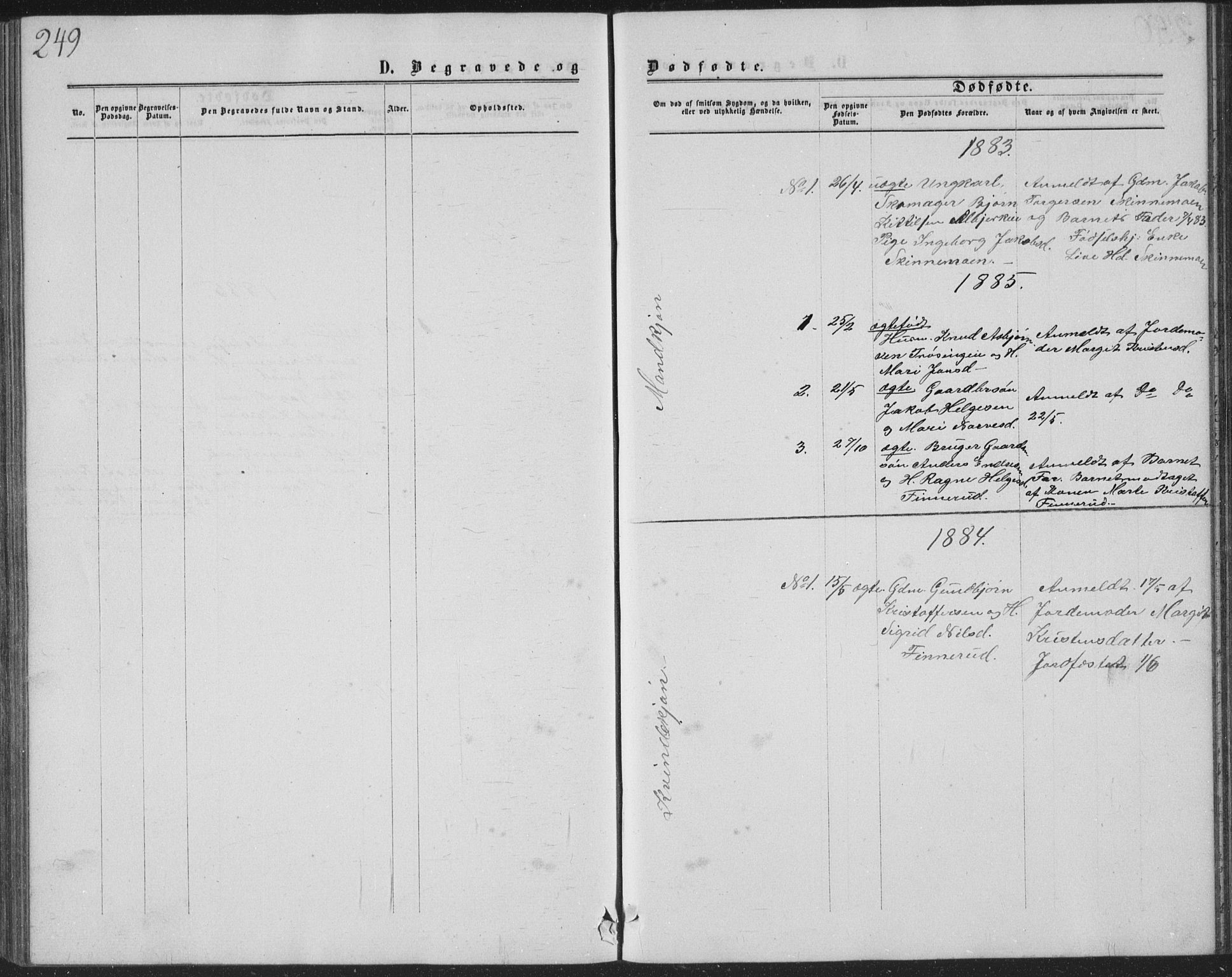 Sigdal kirkebøker, AV/SAKO-A-245/G/Ga/L0004: Parish register (copy) no. I 4, 1879-1885, p. 249