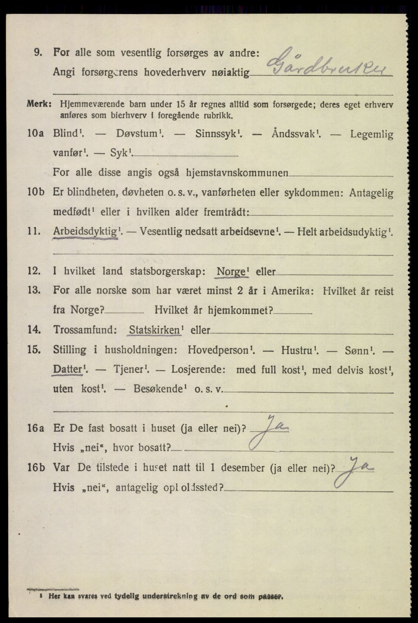 SAH, 1920 census for Biri, 1920, p. 2032
