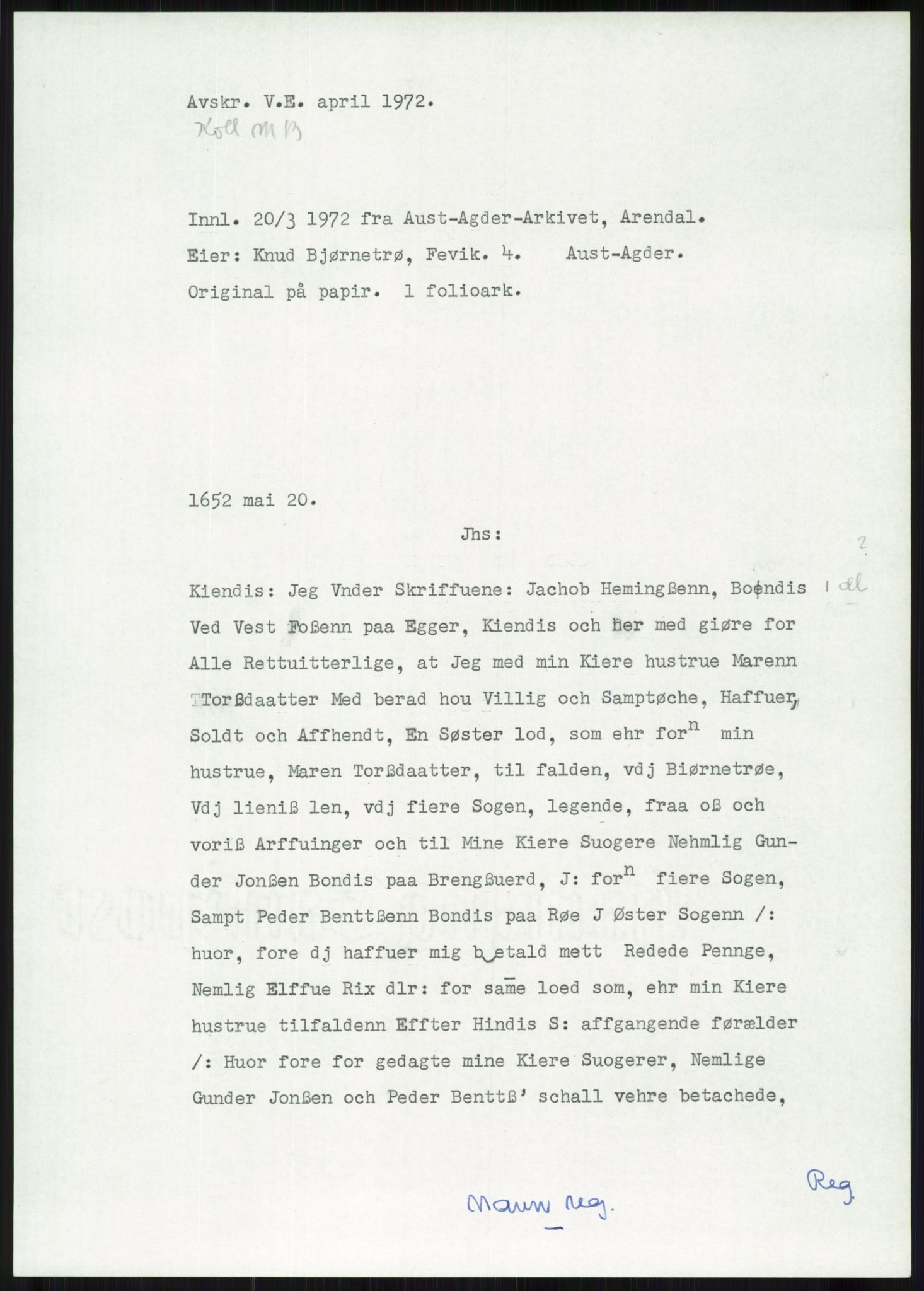 Samlinger til kildeutgivelse, Diplomavskriftsamlingen, AV/RA-EA-4053/H/Ha, p. 483