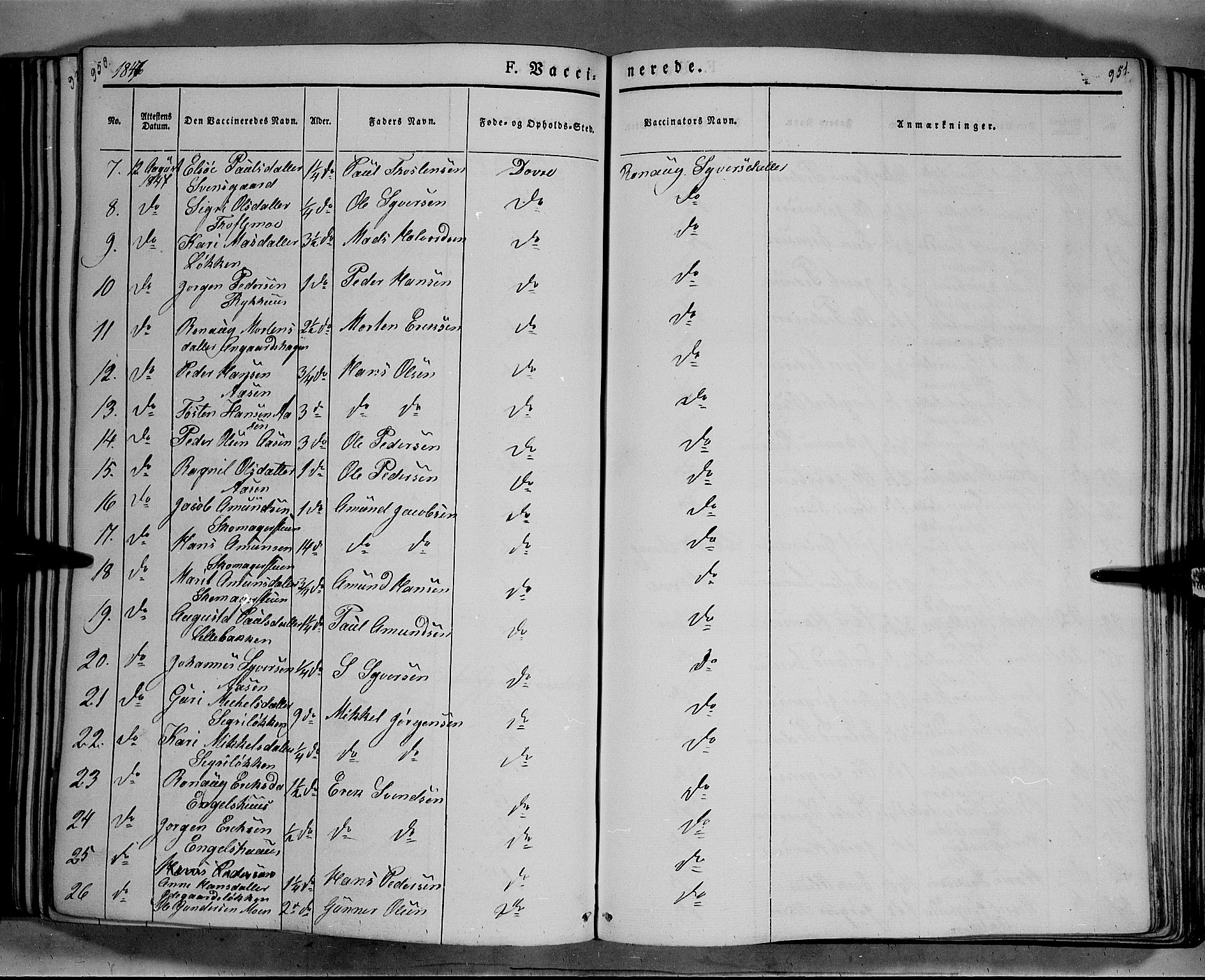 Lesja prestekontor, SAH/PREST-068/H/Ha/Haa/L0006: Parish register (official) no. 6B, 1843-1854, p. 950-951