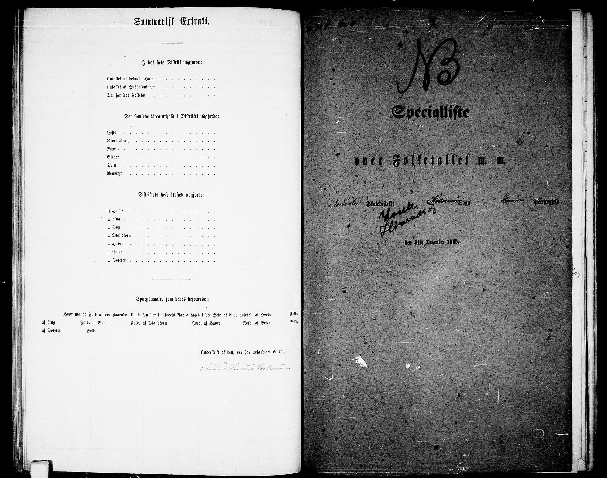 RA, 1865 census for Hedrum, 1865, p. 80