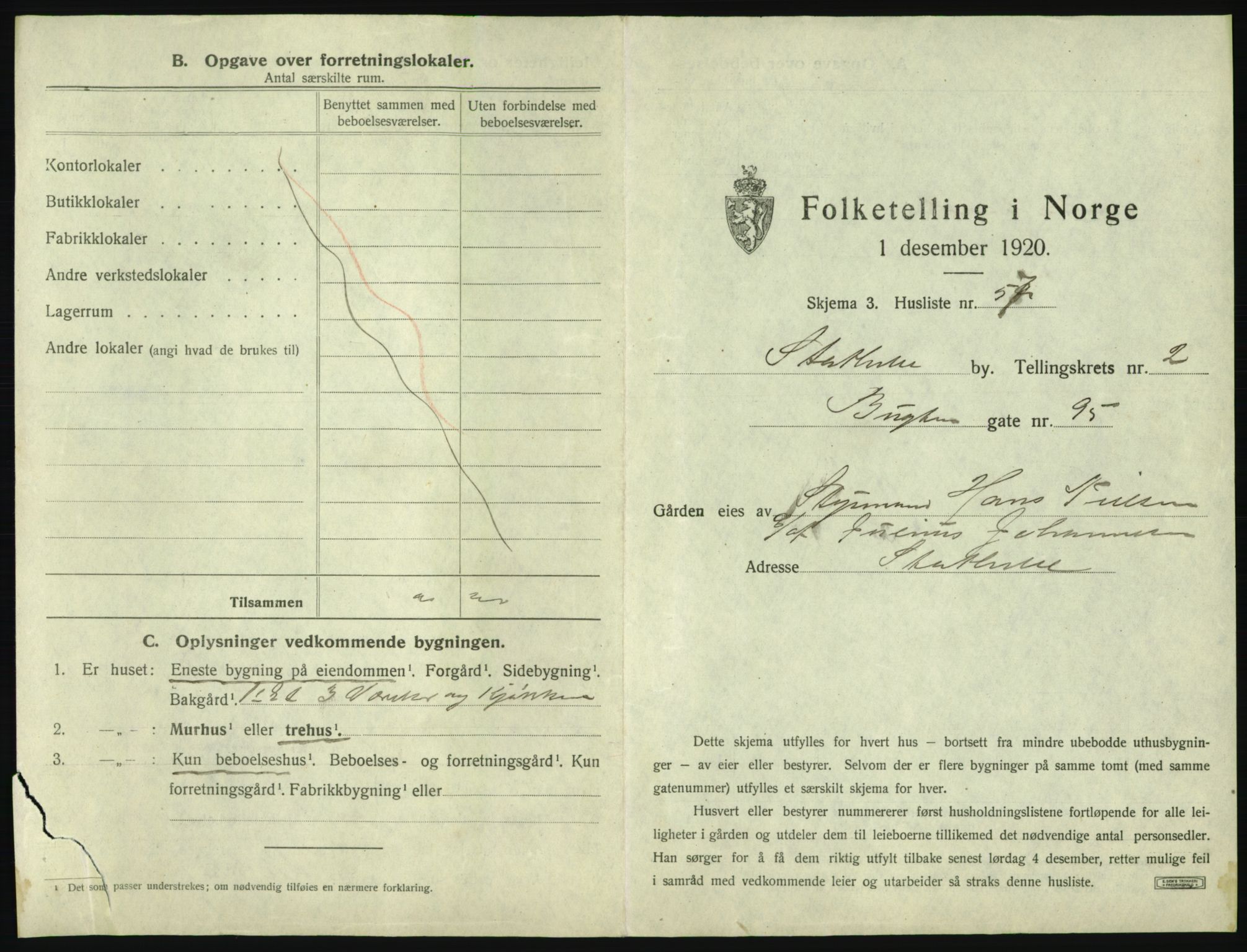 SAKO, 1920 census for Stathelle, 1920, p. 237