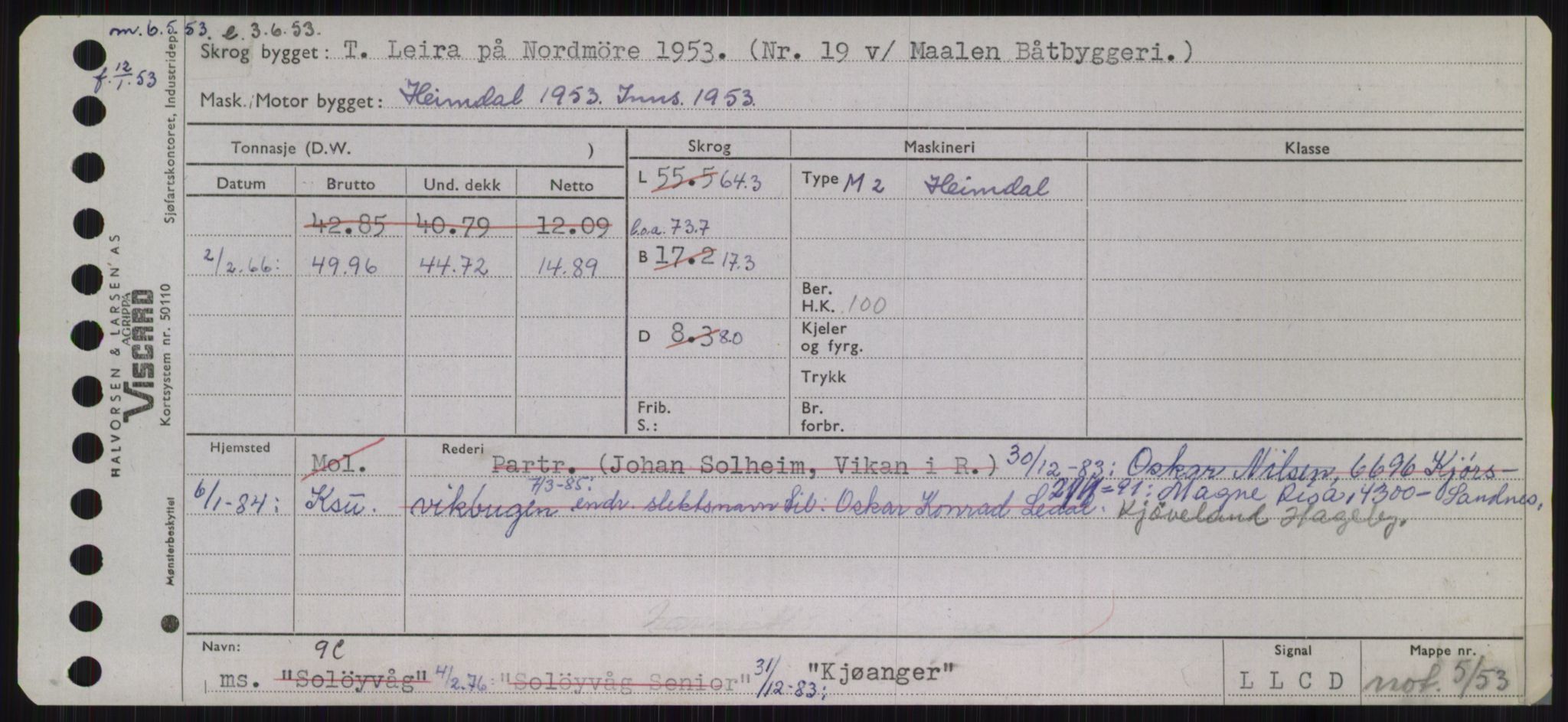 Sjøfartsdirektoratet med forløpere, Skipsmålingen, RA/S-1627/H/Ha/L0003/0001: Fartøy, Hilm-Mar / Fartøy, Hilm-Kol, p. 793