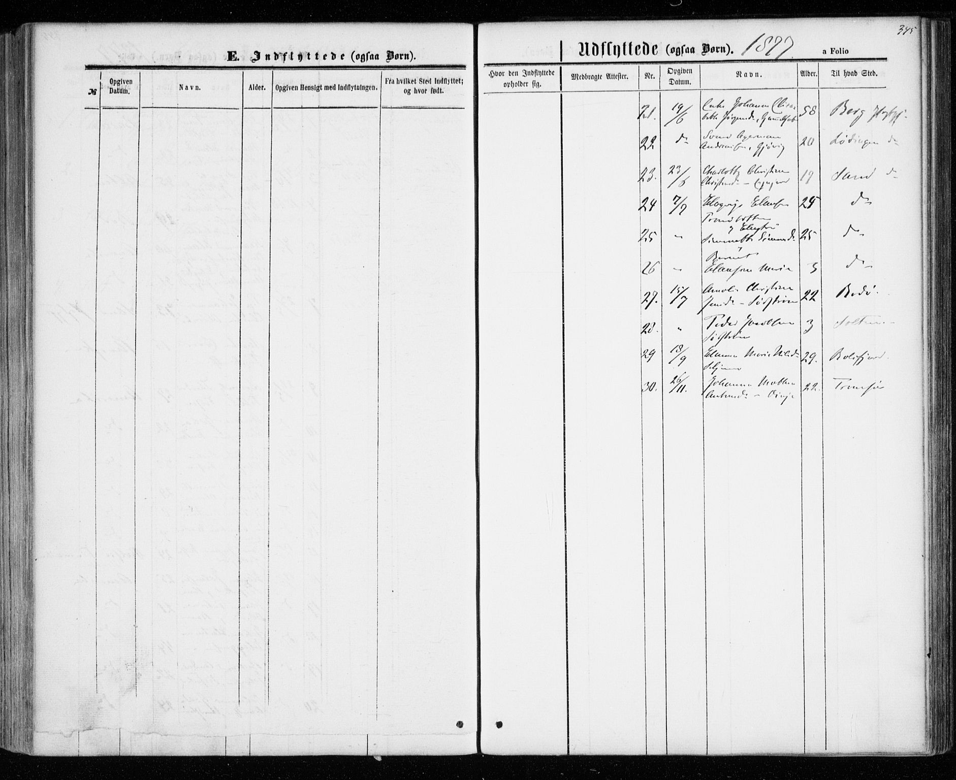 Tranøy sokneprestkontor, SATØ/S-1313/I/Ia/Iaa/L0008kirke: Parish register (official) no. 8, 1867-1877, p. 345