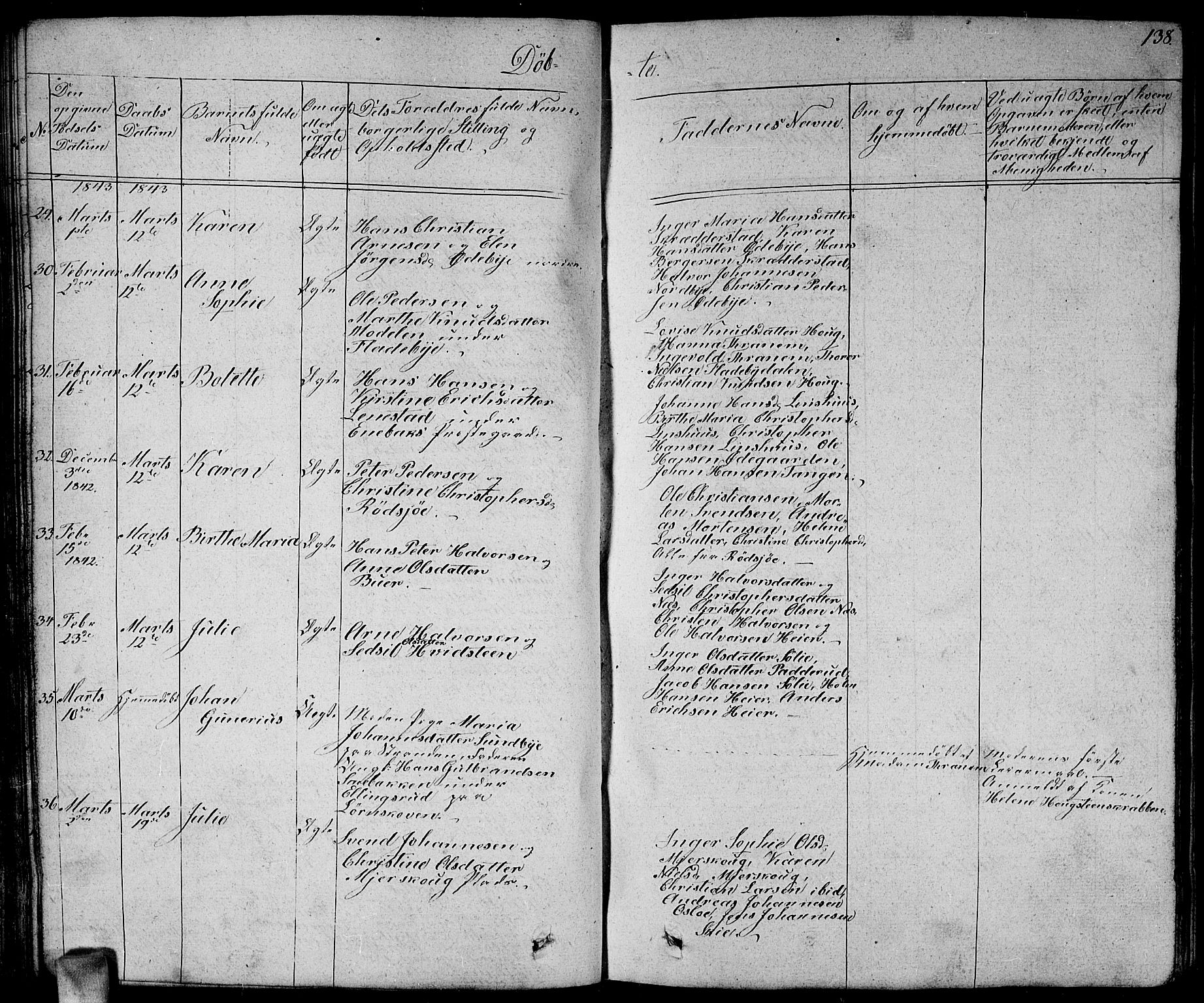 Enebakk prestekontor Kirkebøker, AV/SAO-A-10171c/G/Ga/L0003: Parish register (copy) no. I 3, 1833-1849, p. 138