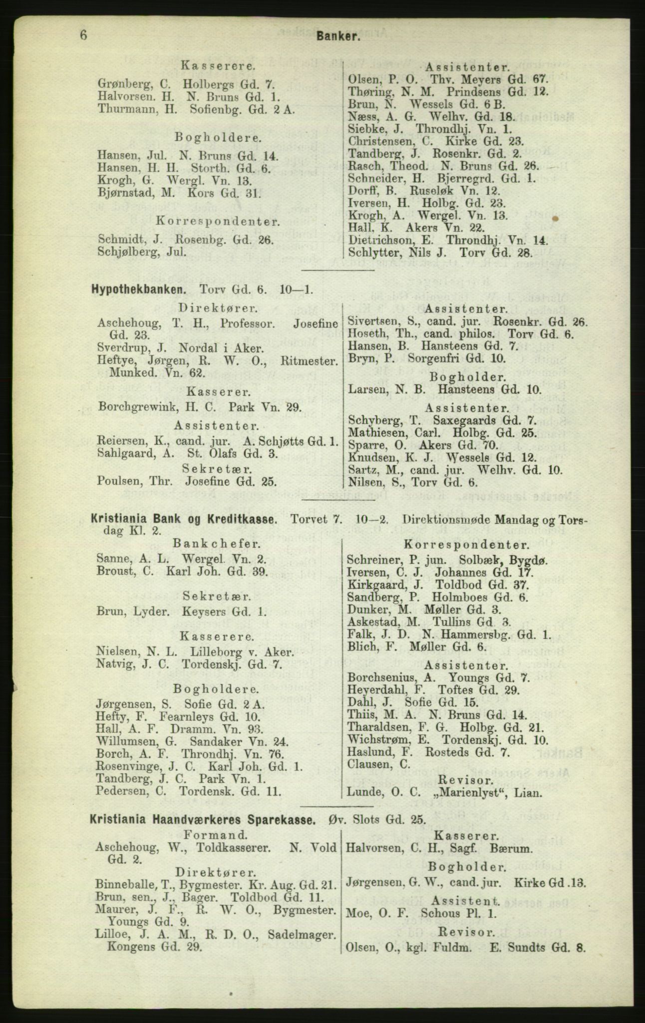 Kristiania/Oslo adressebok, PUBL/-, 1882, p. 6