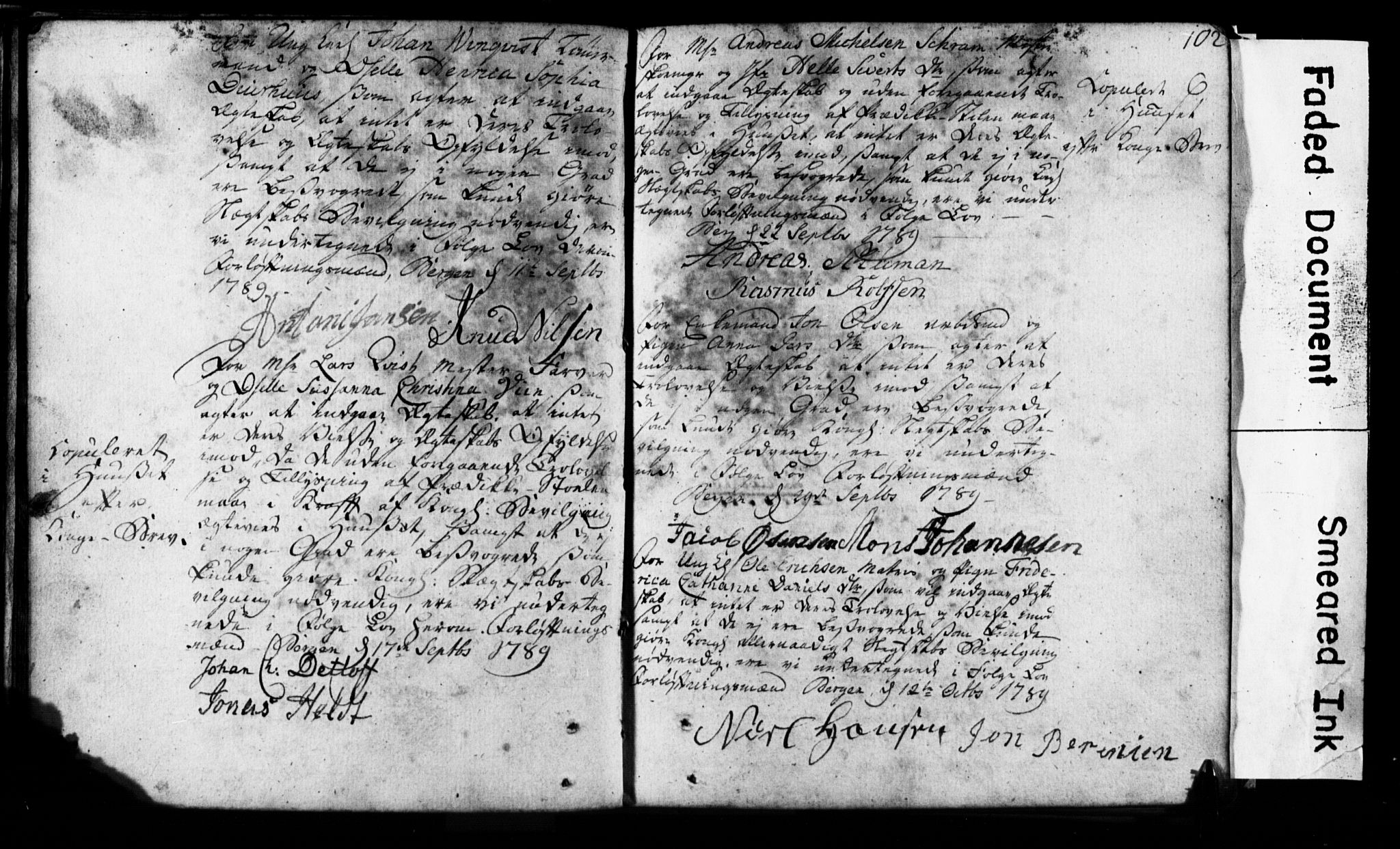 Korskirken sokneprestembete, AV/SAB-A-76101: Best man's statements no. II.5.1, 1776-1816, p. 102
