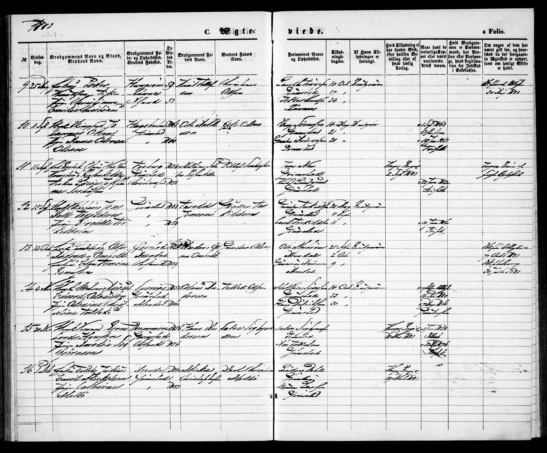 Grimstad sokneprestkontor, AV/SAK-1111-0017/F/Fa/L0002: Parish register (official) no. A 1, 1869-1881, p. 199