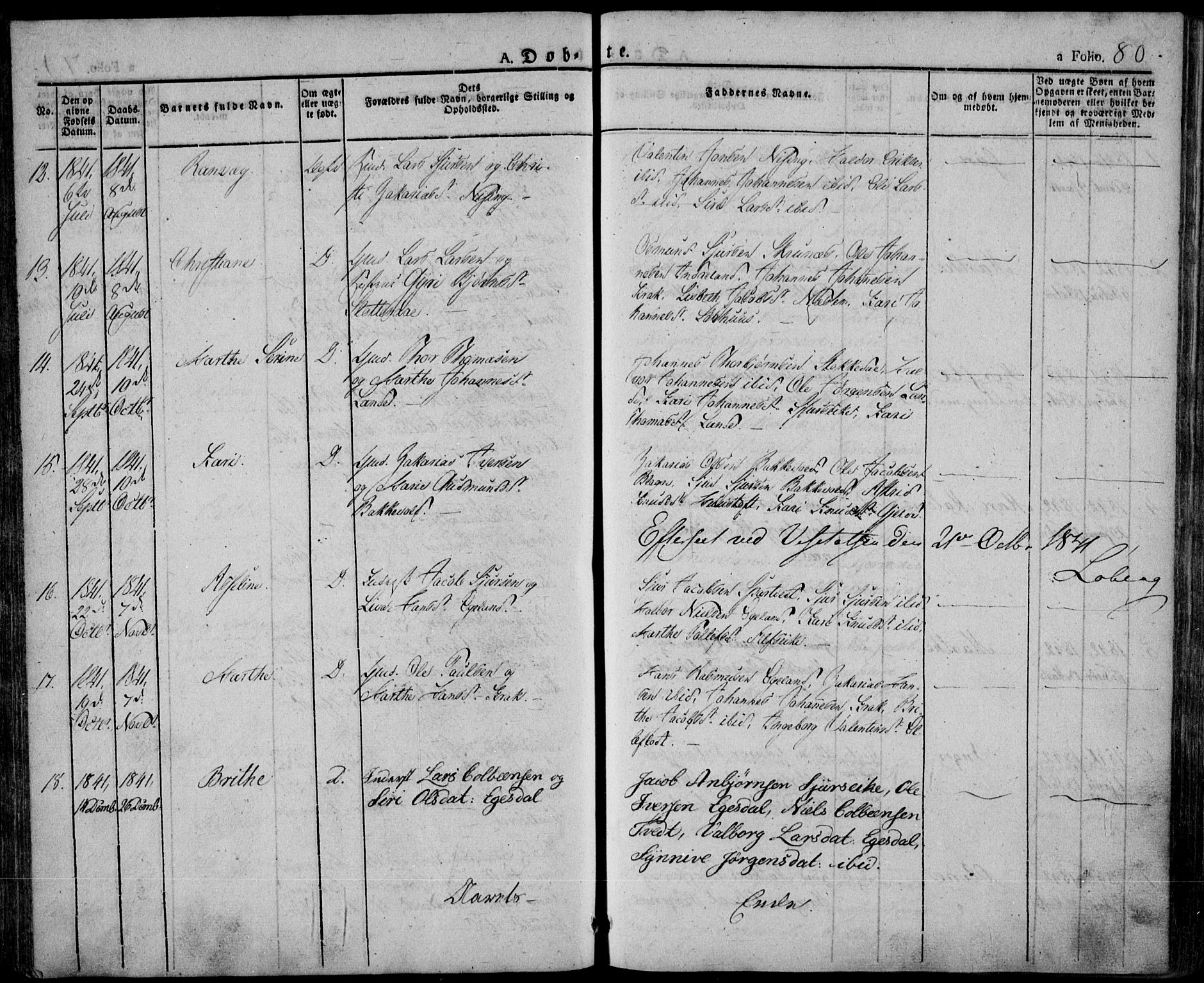 Skjold sokneprestkontor, AV/SAST-A-101847/H/Ha/Haa/L0005: Parish register (official) no. A 5, 1830-1856, p. 80