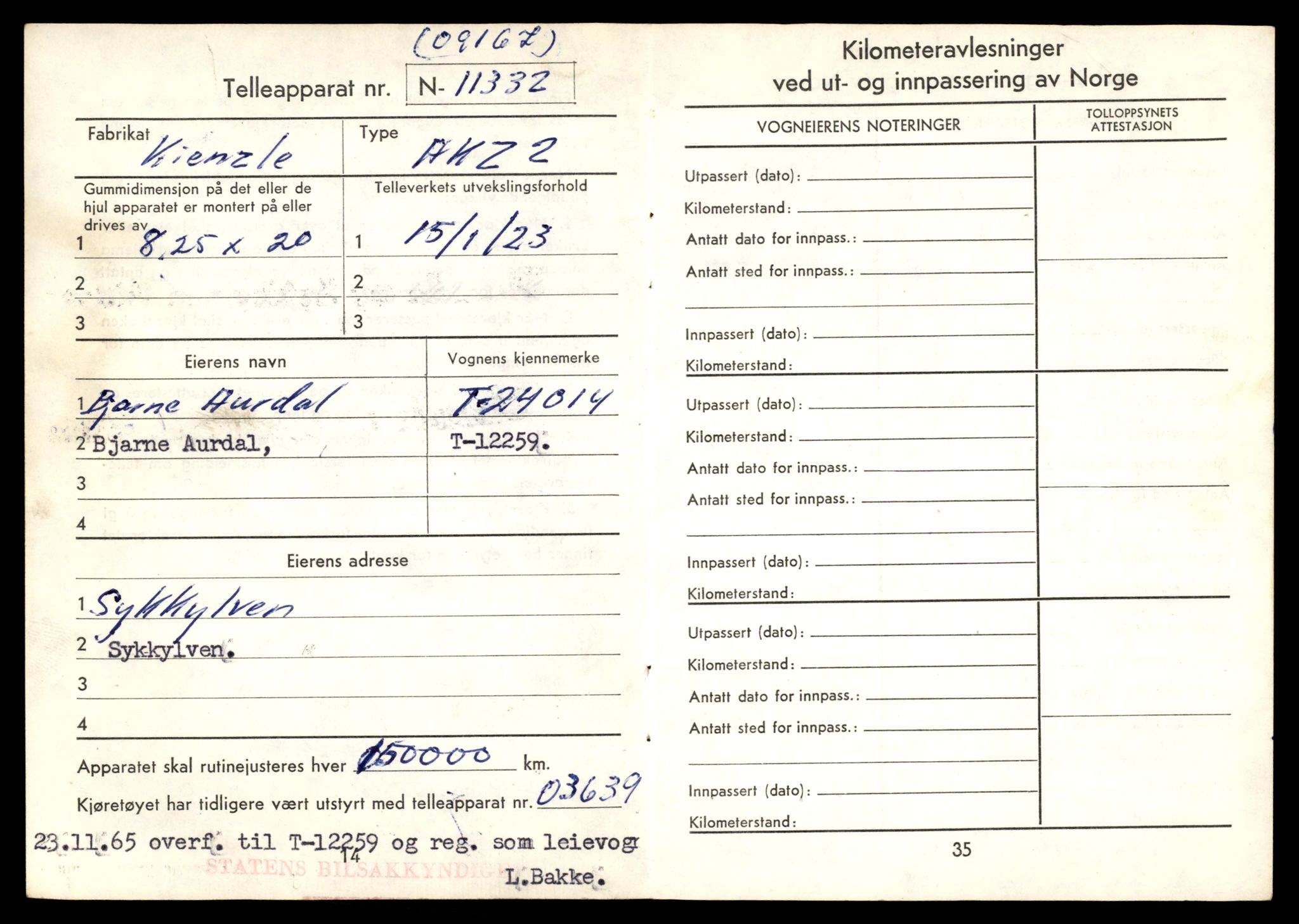 Møre og Romsdal vegkontor - Ålesund trafikkstasjon, AV/SAT-A-4099/F/Fe/L0033: Registreringskort for kjøretøy T 12151 - T 12474, 1927-1998, p. 2556