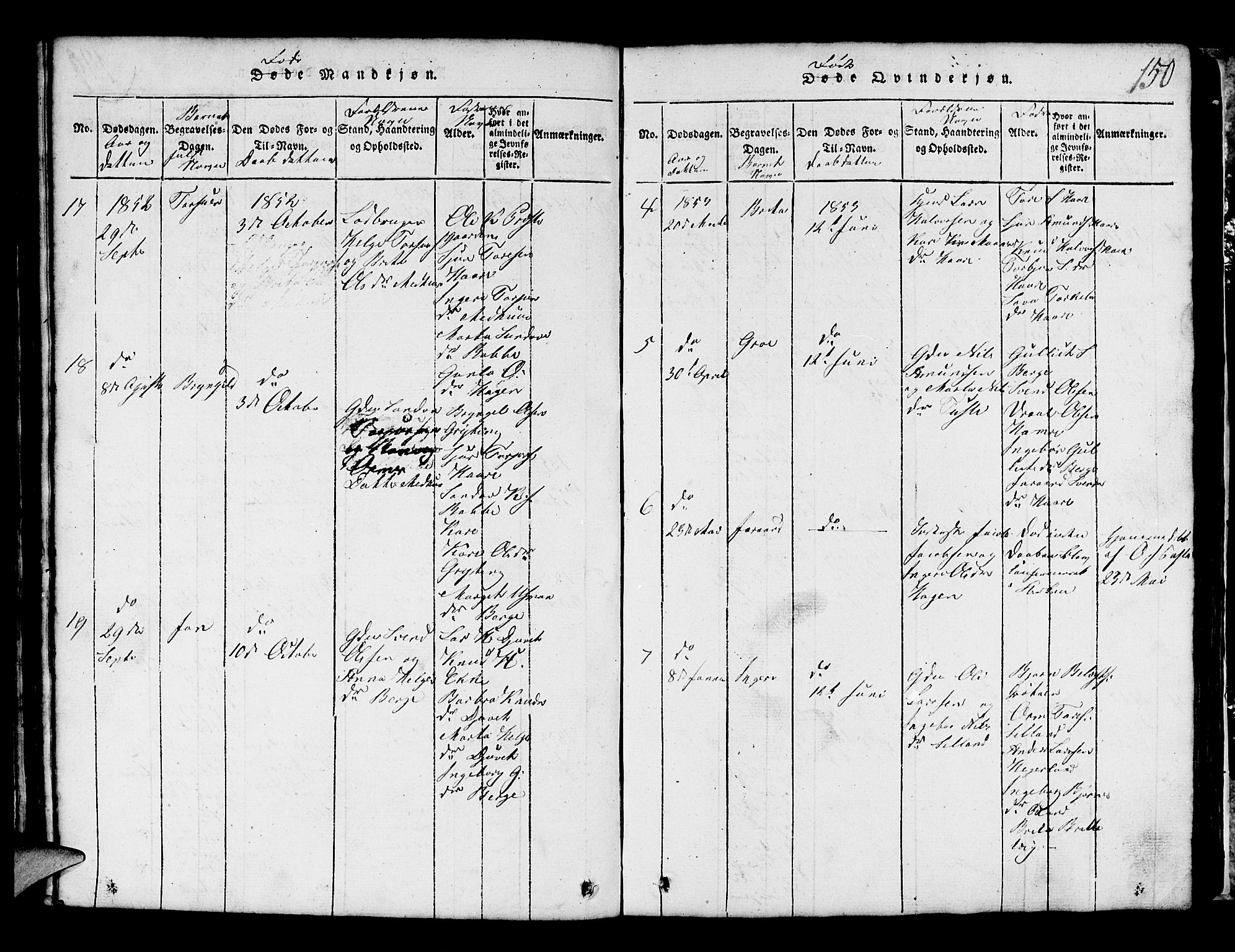 Røldal sokneprestembete, SAB/A-100247: Parish register (copy) no. A 1, 1817-1860, p. 150