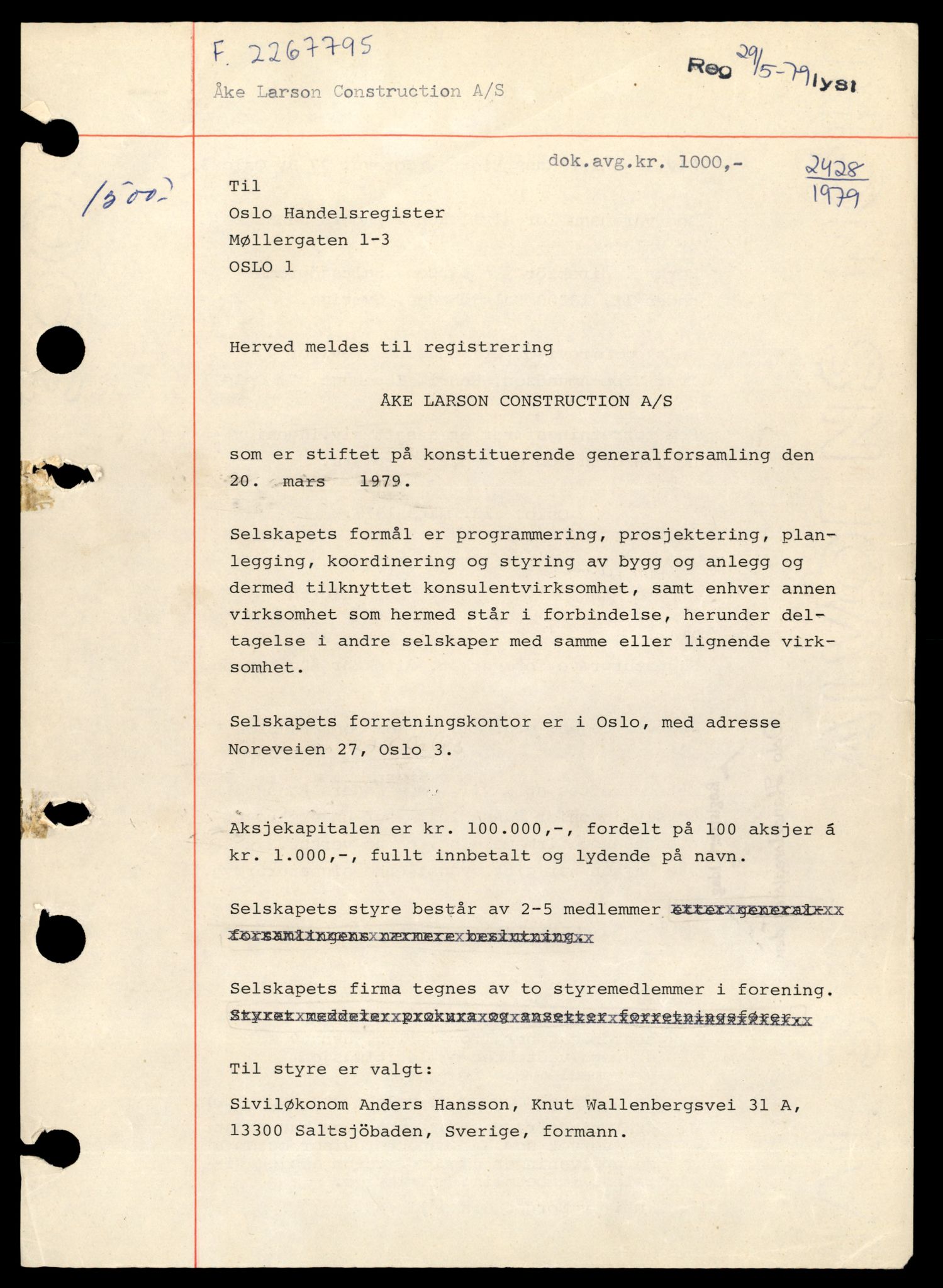 Oslo byfogd, Handelsregisteret, AV/SAT-A-10867/G/Gb/Gbb/L0055: Registreringsmeldinger, A-Bu, 1983, p. 1