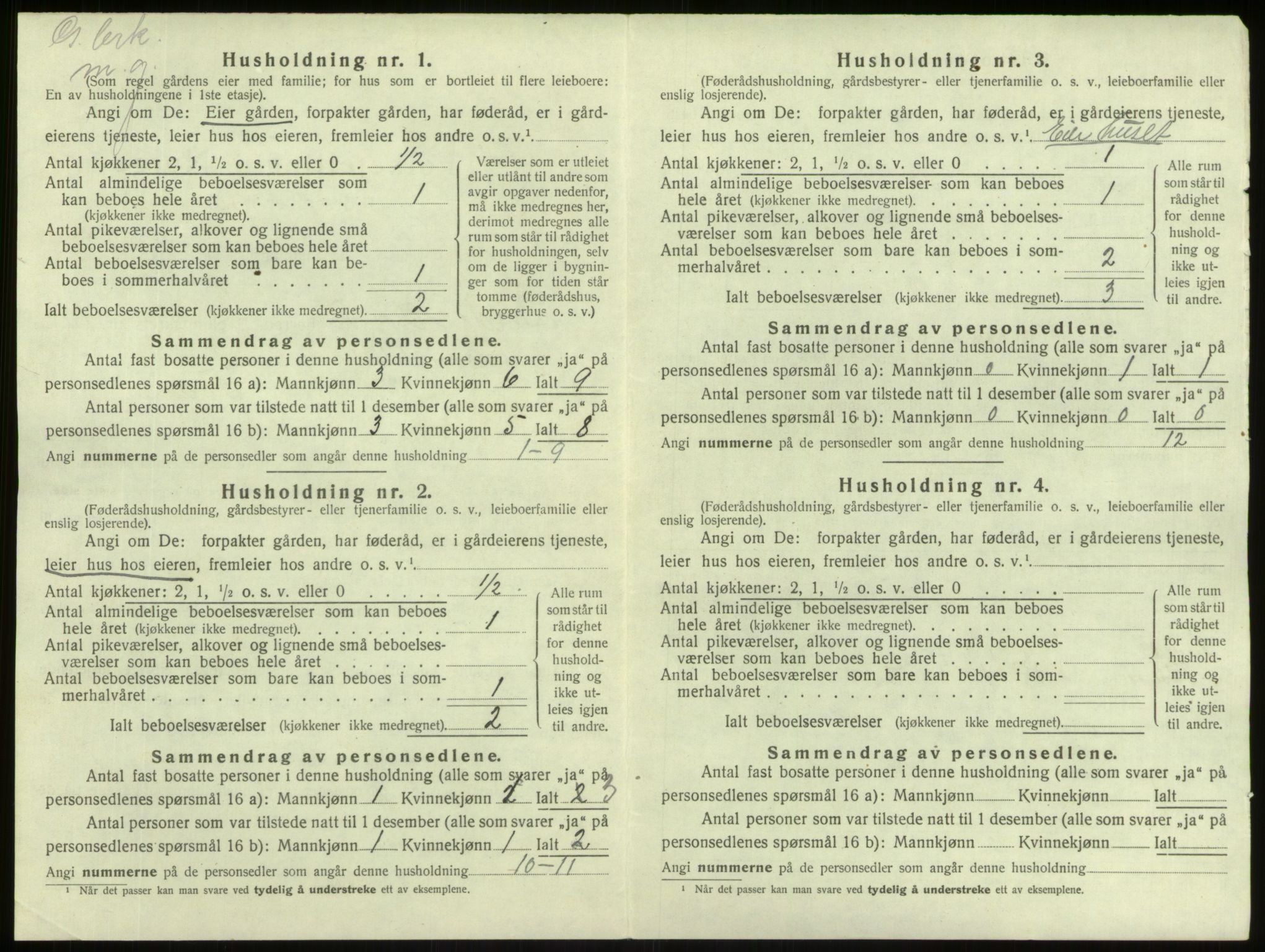 SAB, 1920 census for Lærdal, 1920, p. 789