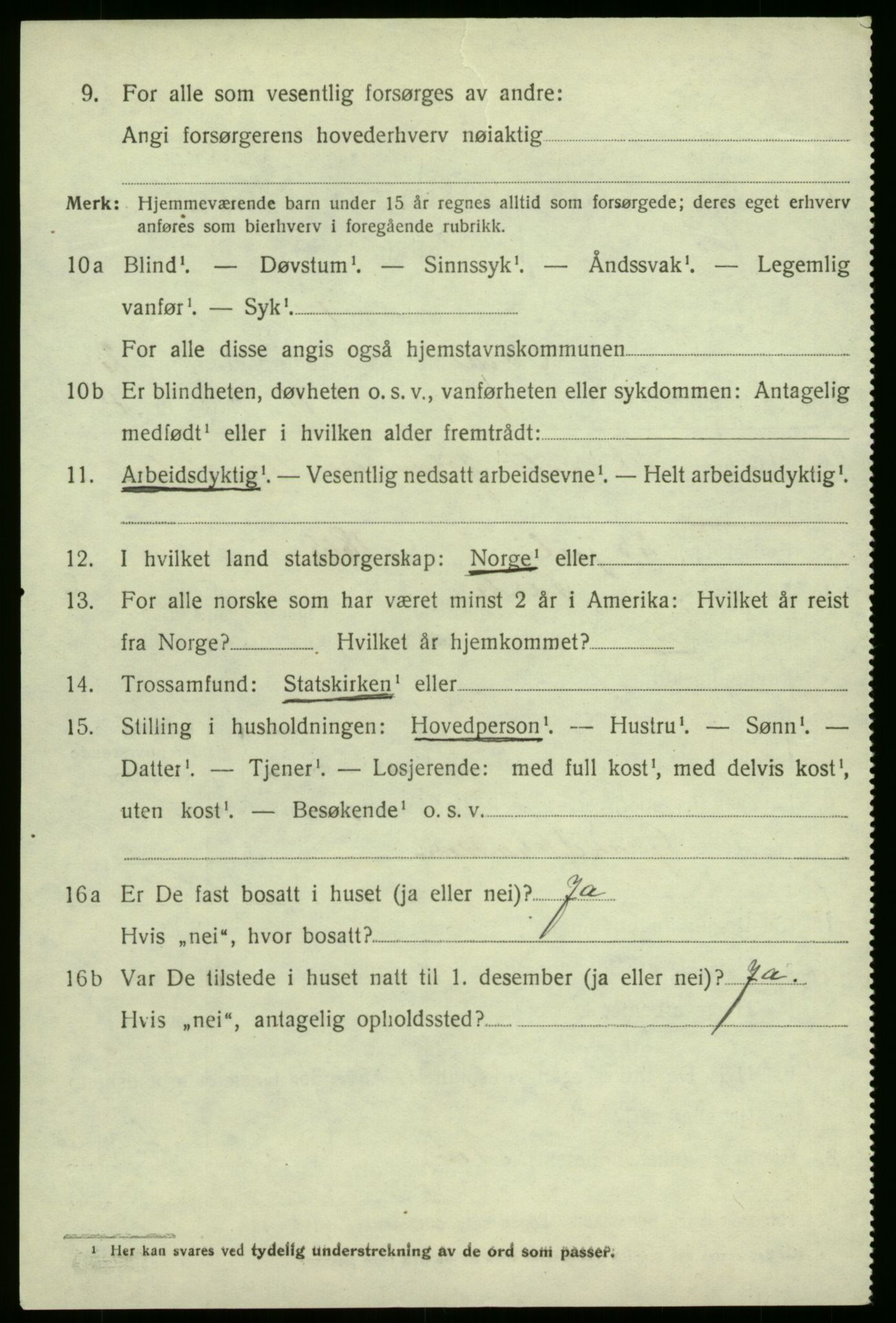 SAB, 1920 census for Førde, 1920, p. 1417