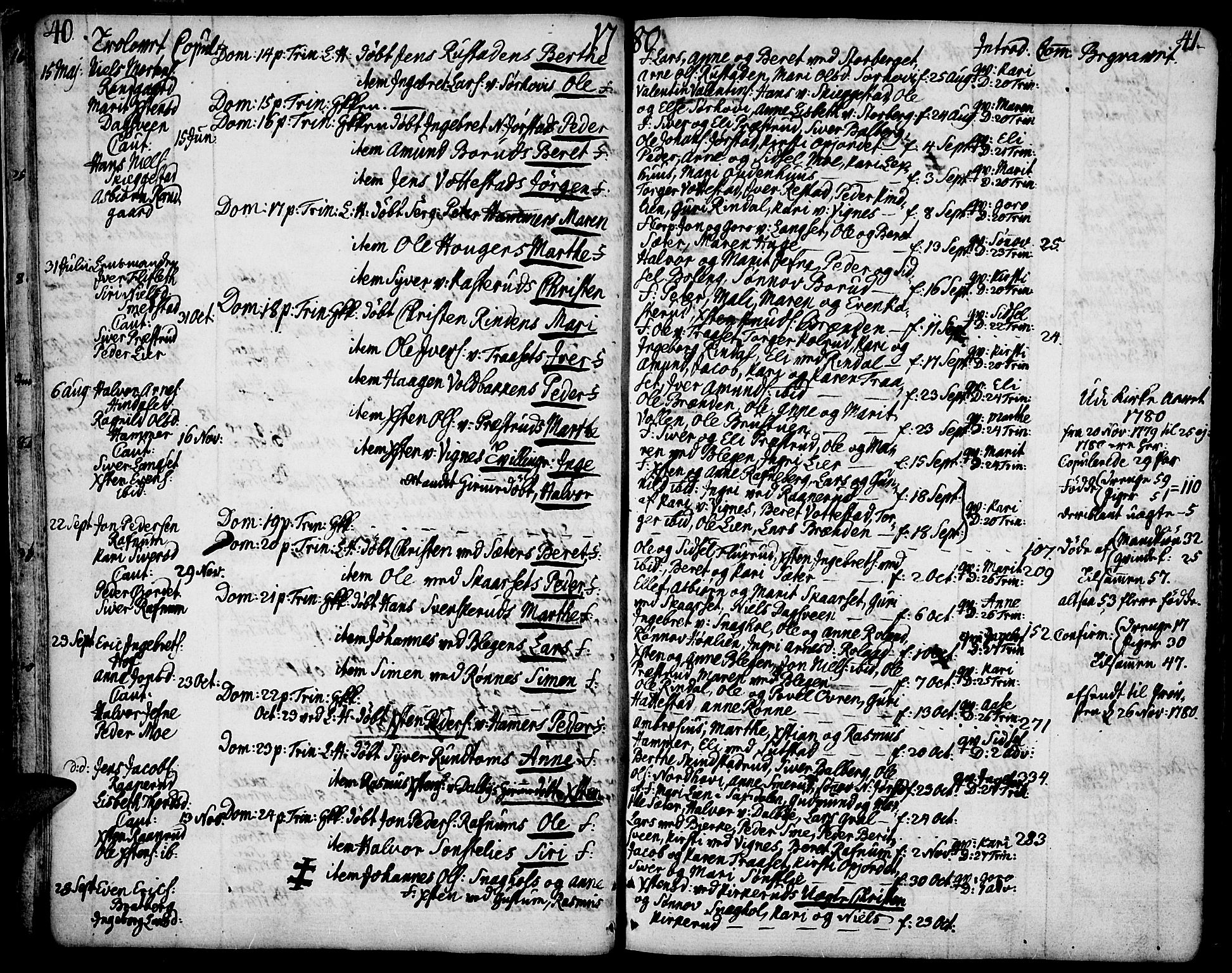 Fåberg prestekontor, AV/SAH-PREST-086/H/Ha/Haa/L0002: Parish register (official) no. 2, 1775-1818, p. 40-41