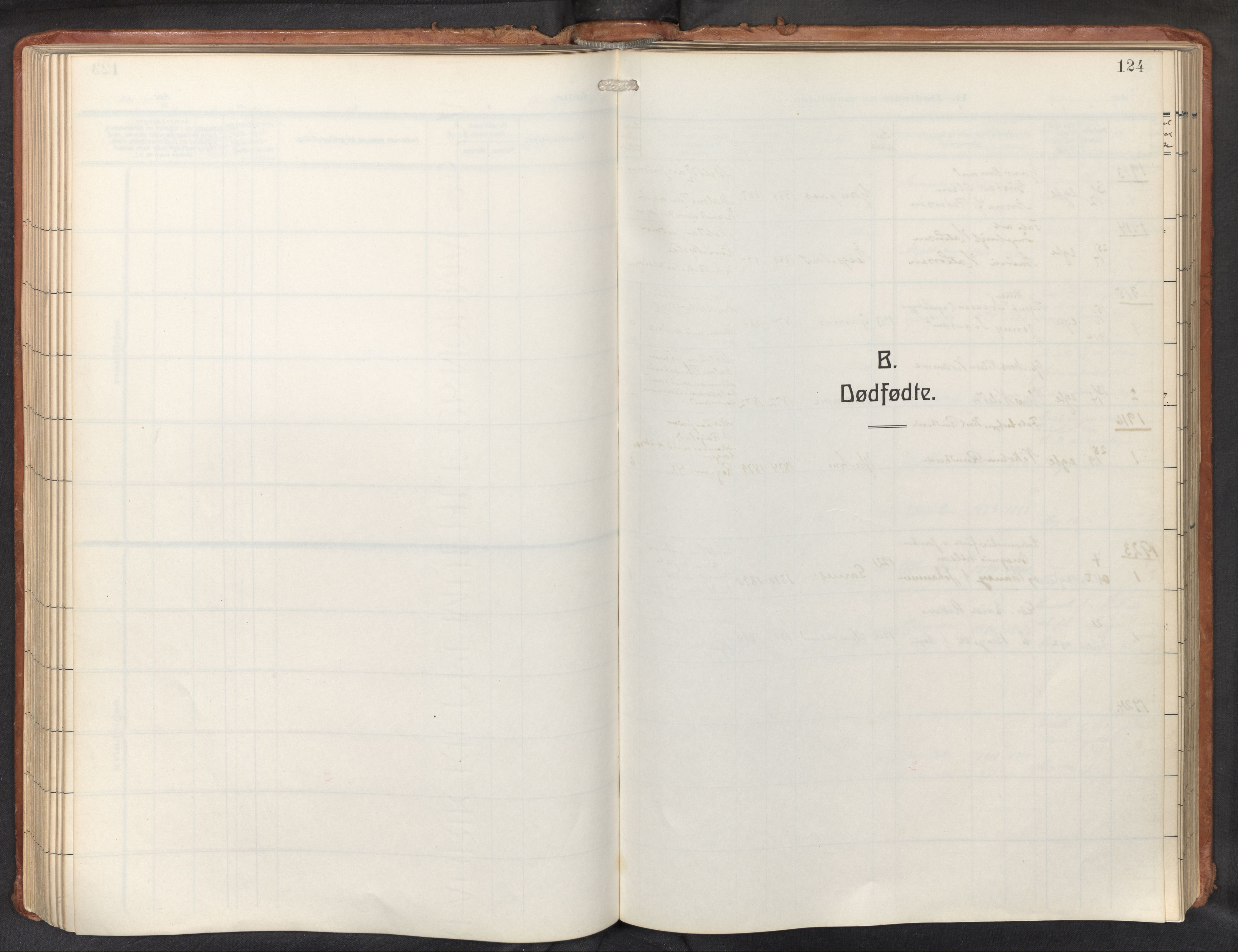 Haus sokneprestembete, SAB/A-75601/H/Haa: Parish register (official) no. D 3, 1912-1927, p. 124