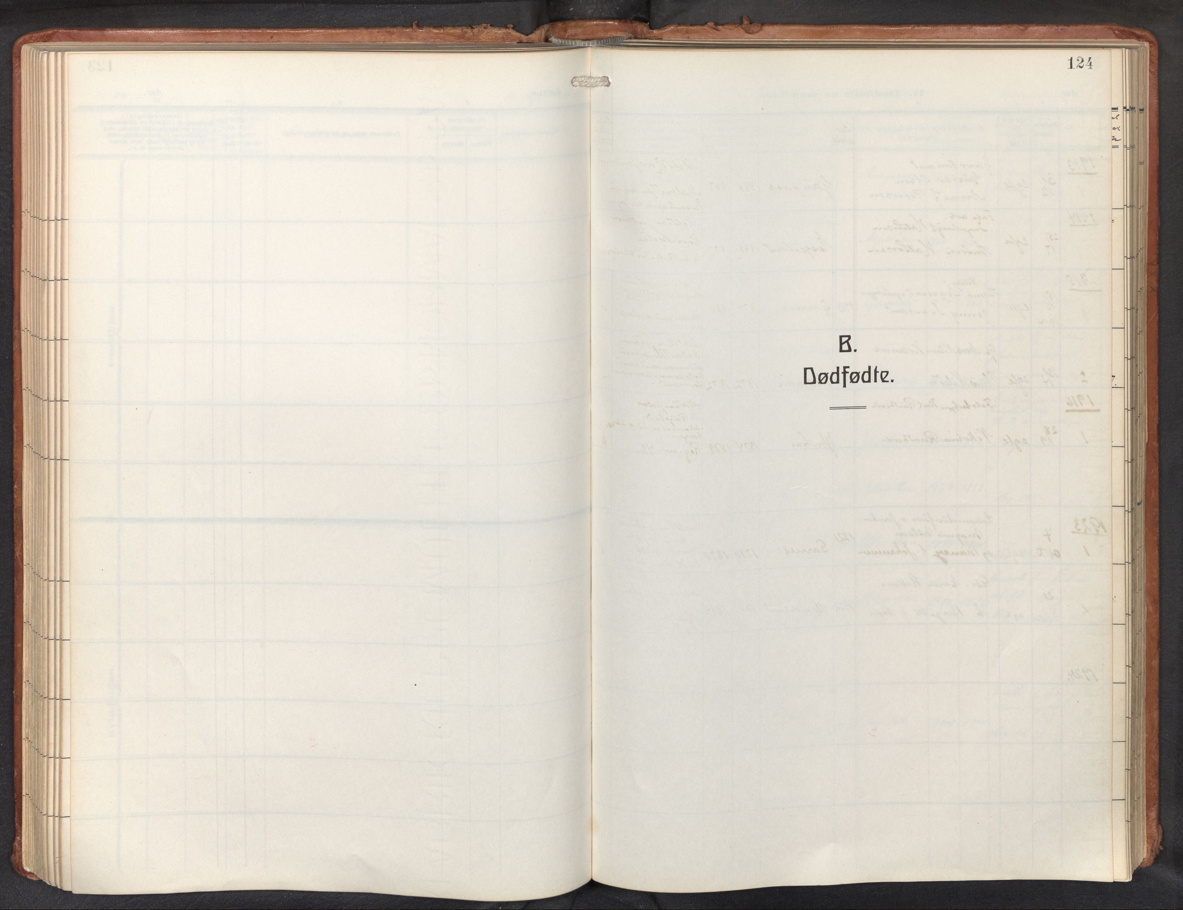 Haus sokneprestembete, AV/SAB-A-75601/H/Haa: Parish register (official) no. D 3, 1912-1927, p. 124