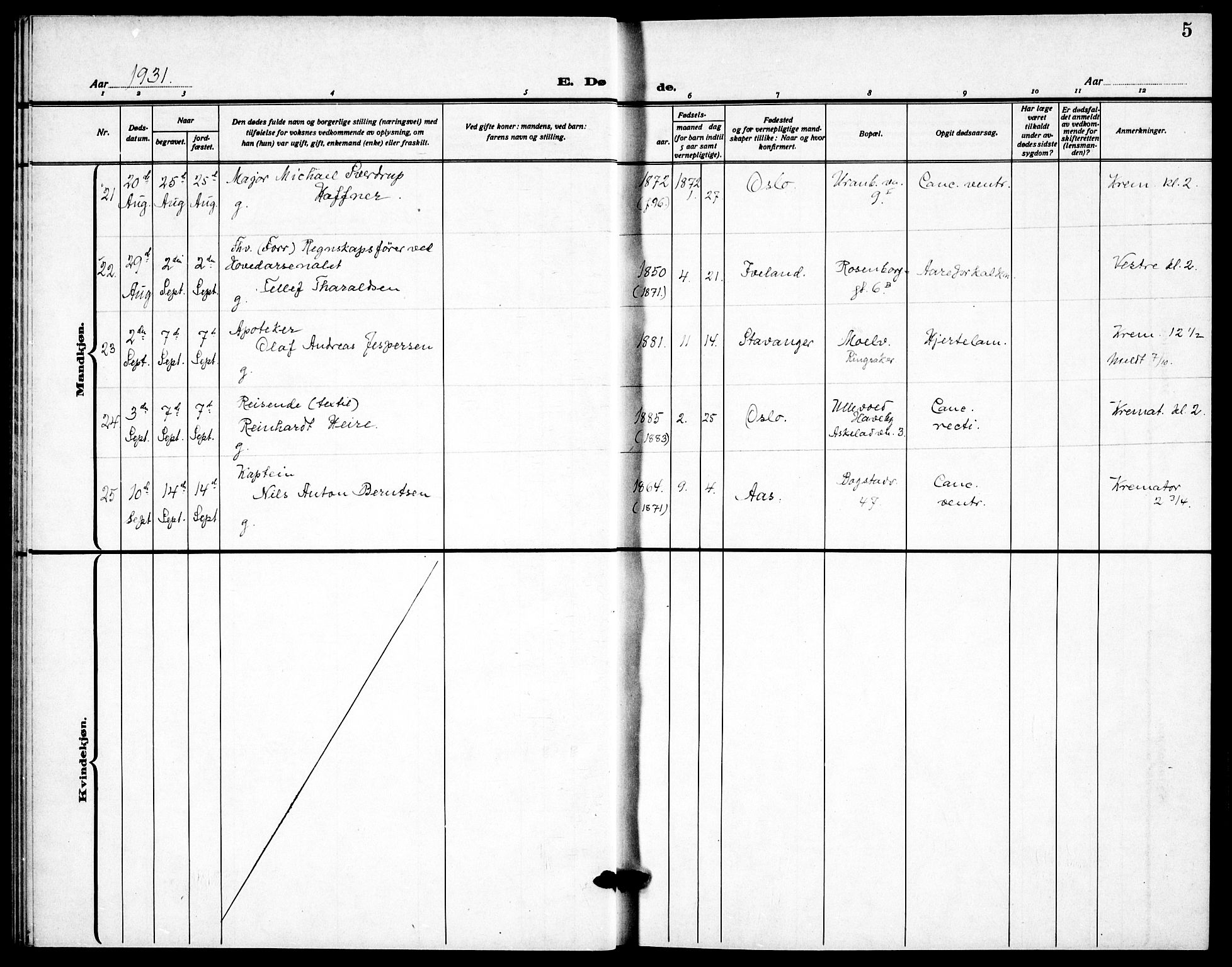 Garnisonsmenigheten Kirkebøker, AV/SAO-A-10846/F/Fa/L0020: Parish register (official) no. 20, 1930-1938, p. 5