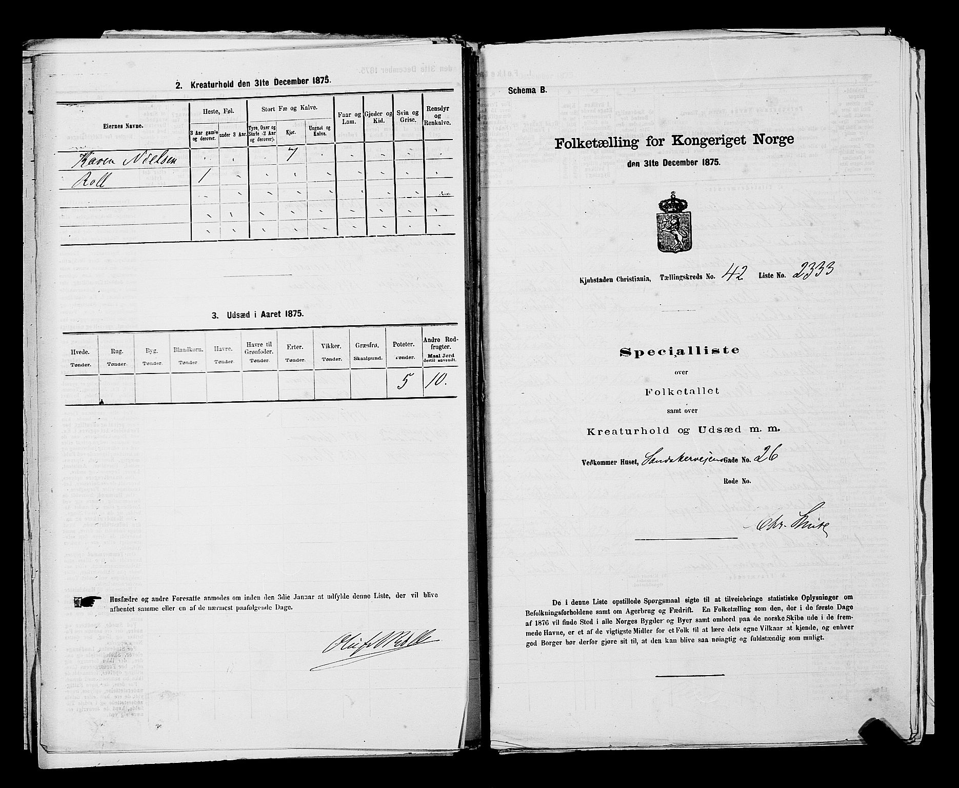 RA, 1875 census for 0301 Kristiania, 1875, p. 6579